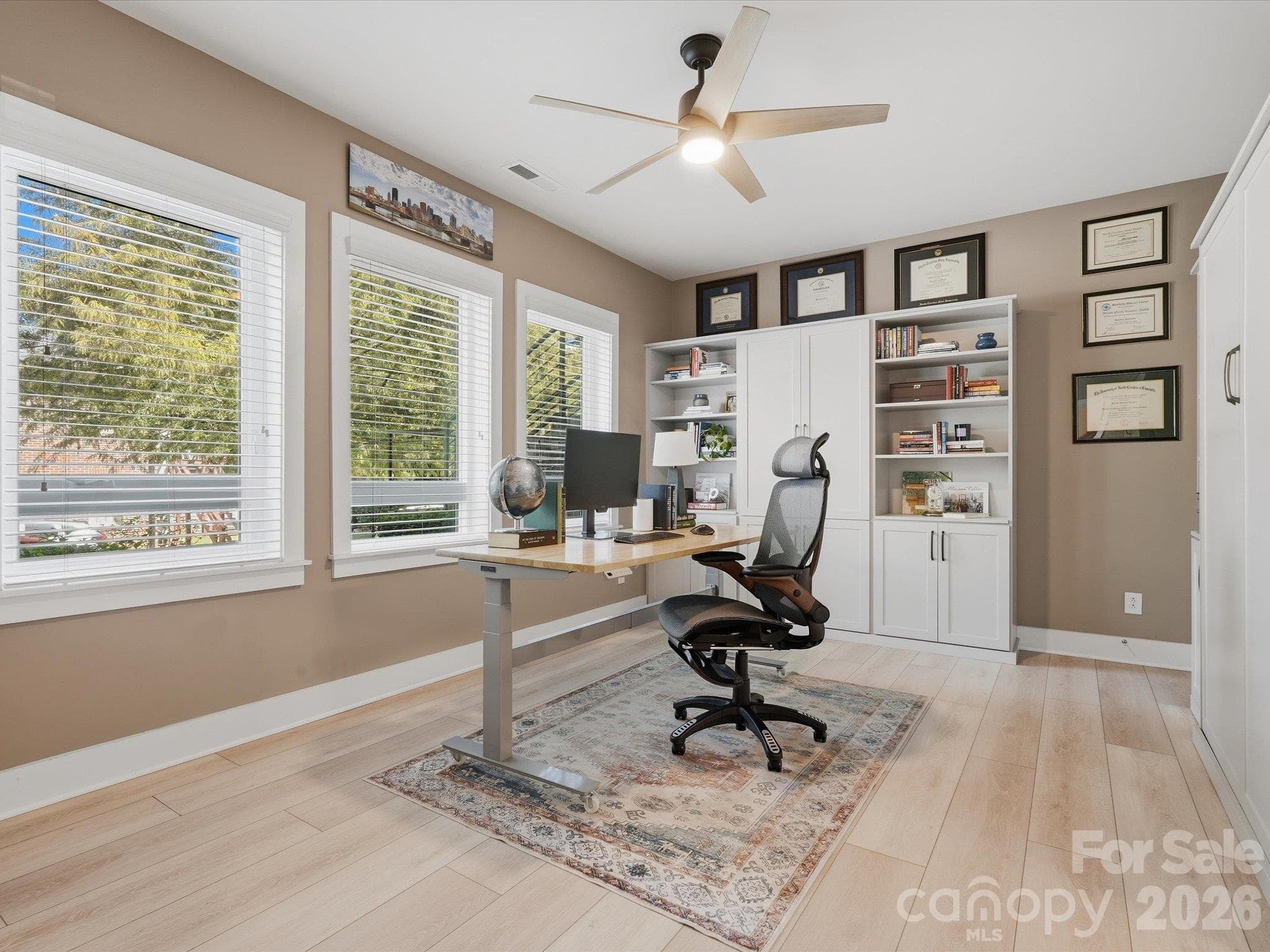 lower entry from garage level - guest space/ currently office - 1806 Sunnyside Avenue, Charlotte
