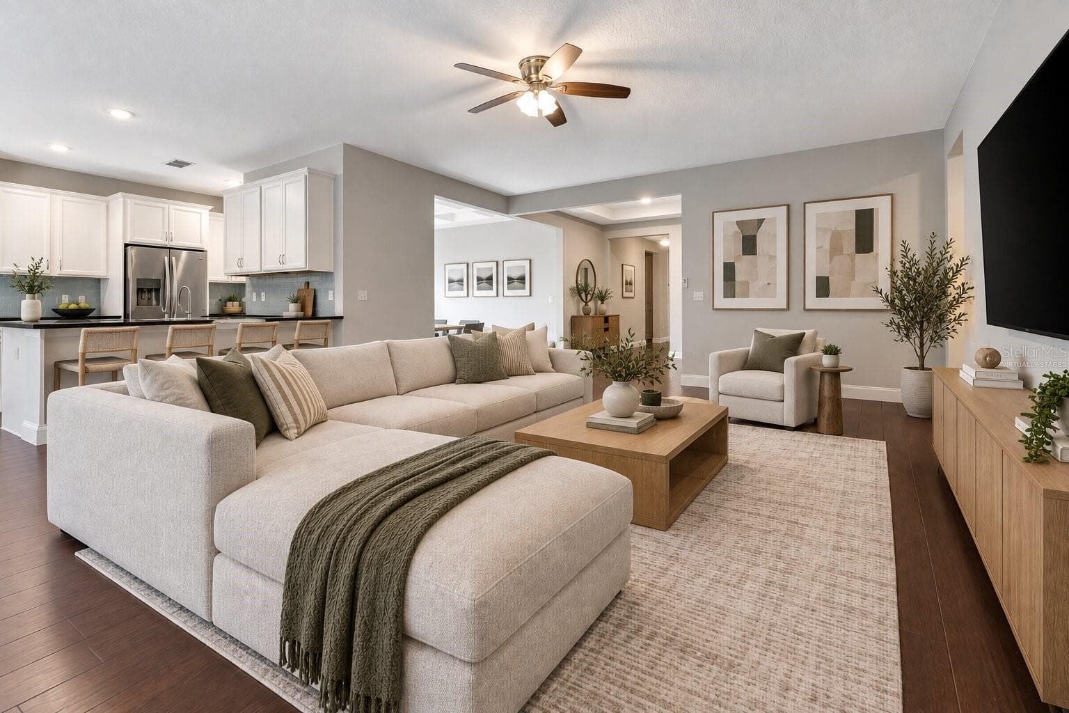 Virtually Staged Living Room - 8524 VIVARO ISLE WAY, WINDERMERE