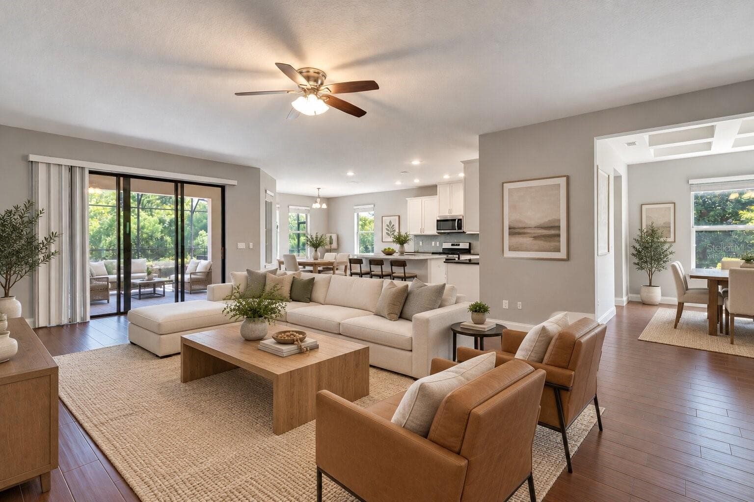 Virtually Staged Living Room - 8524 VIVARO ISLE WAY, WINDERMERE