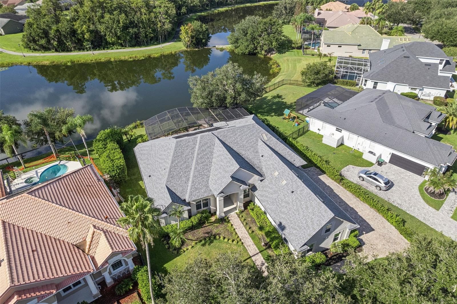 Ariel with beautiful water view. - 3832 HUNTERS ISLE DR, ORLANDO