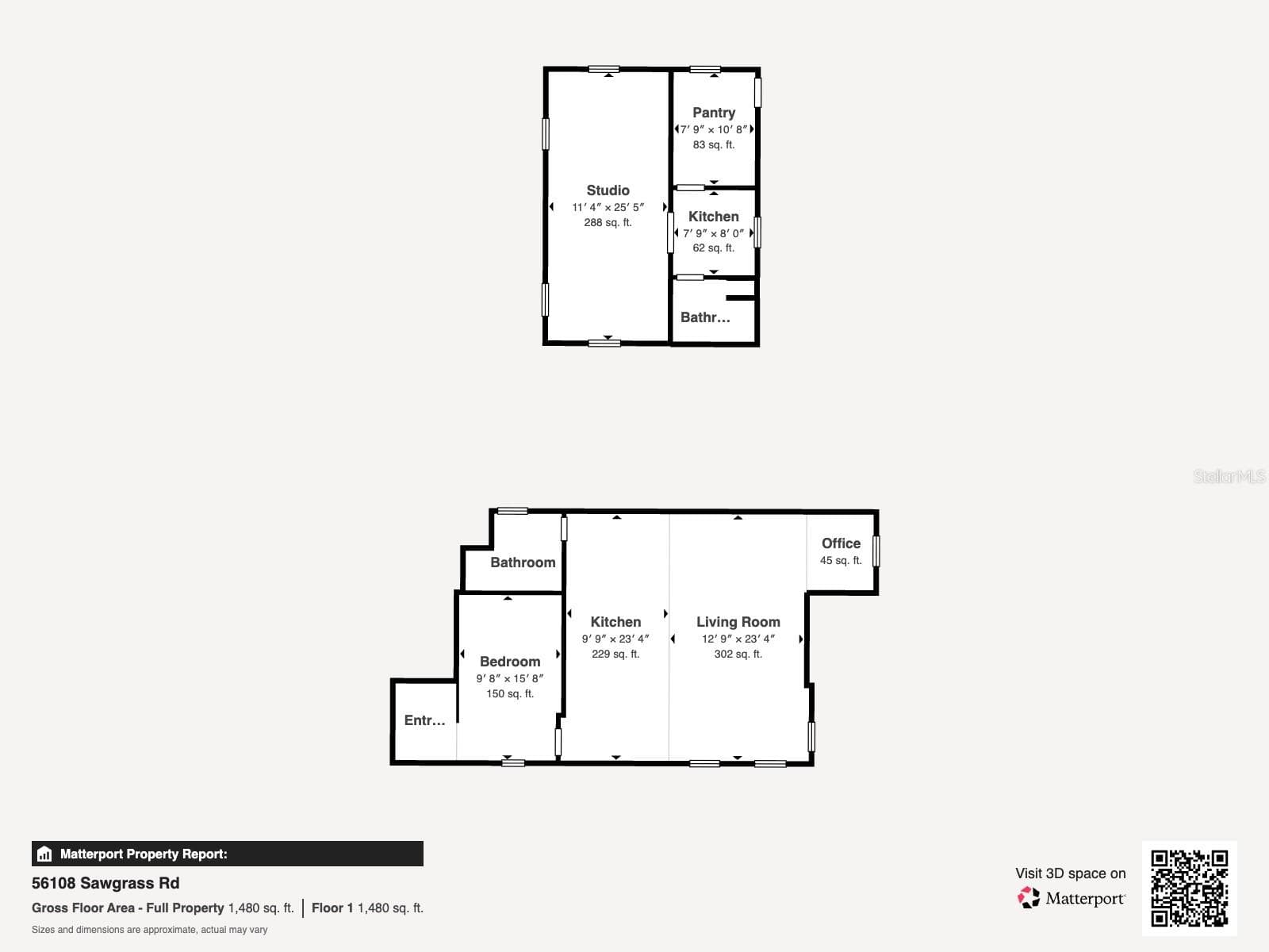 floor plans for main home and cottage - 56108 SAWGRASS RD, ASTOR