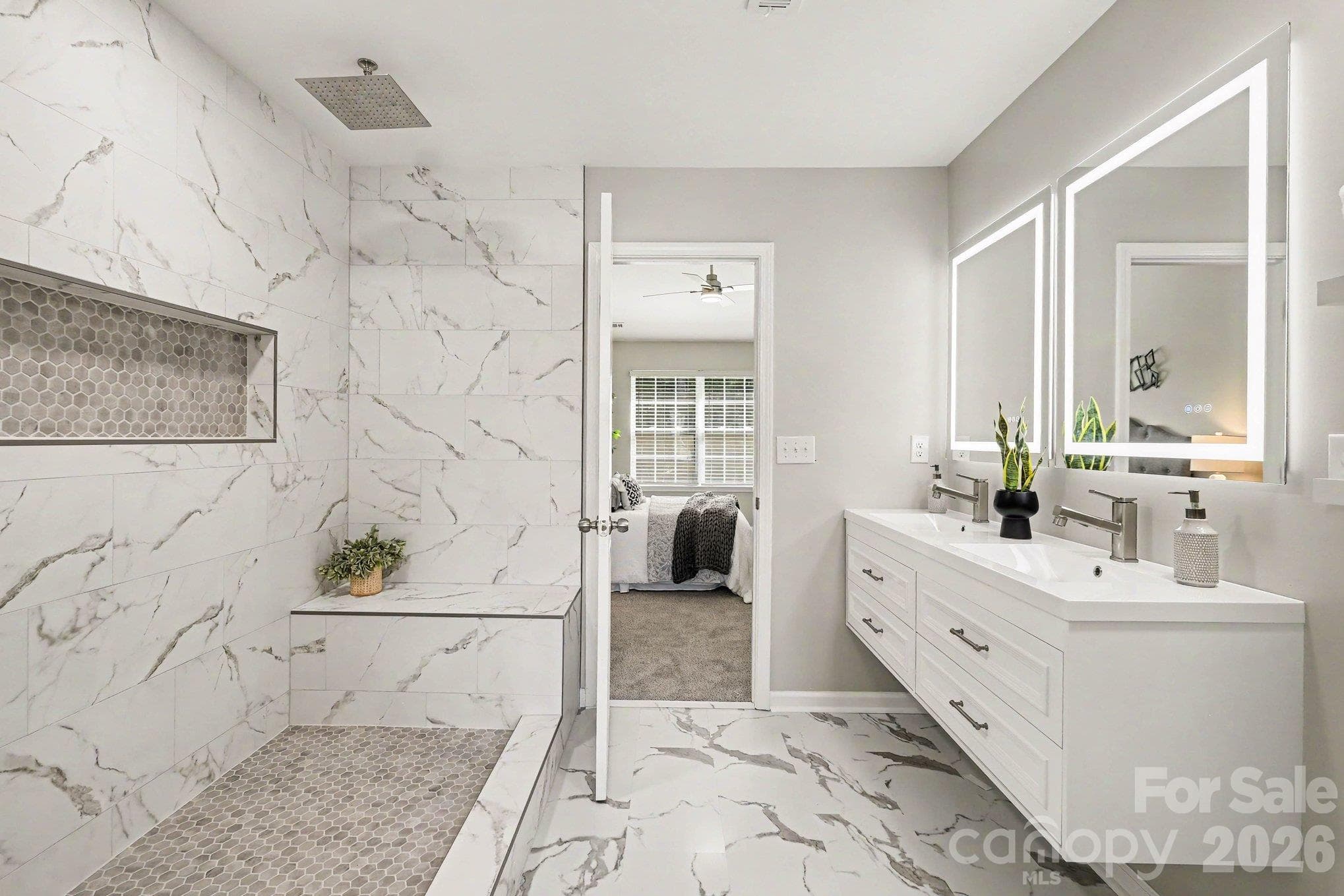 Updated primary bath - 6826 Broad Valley Court, Charlotte