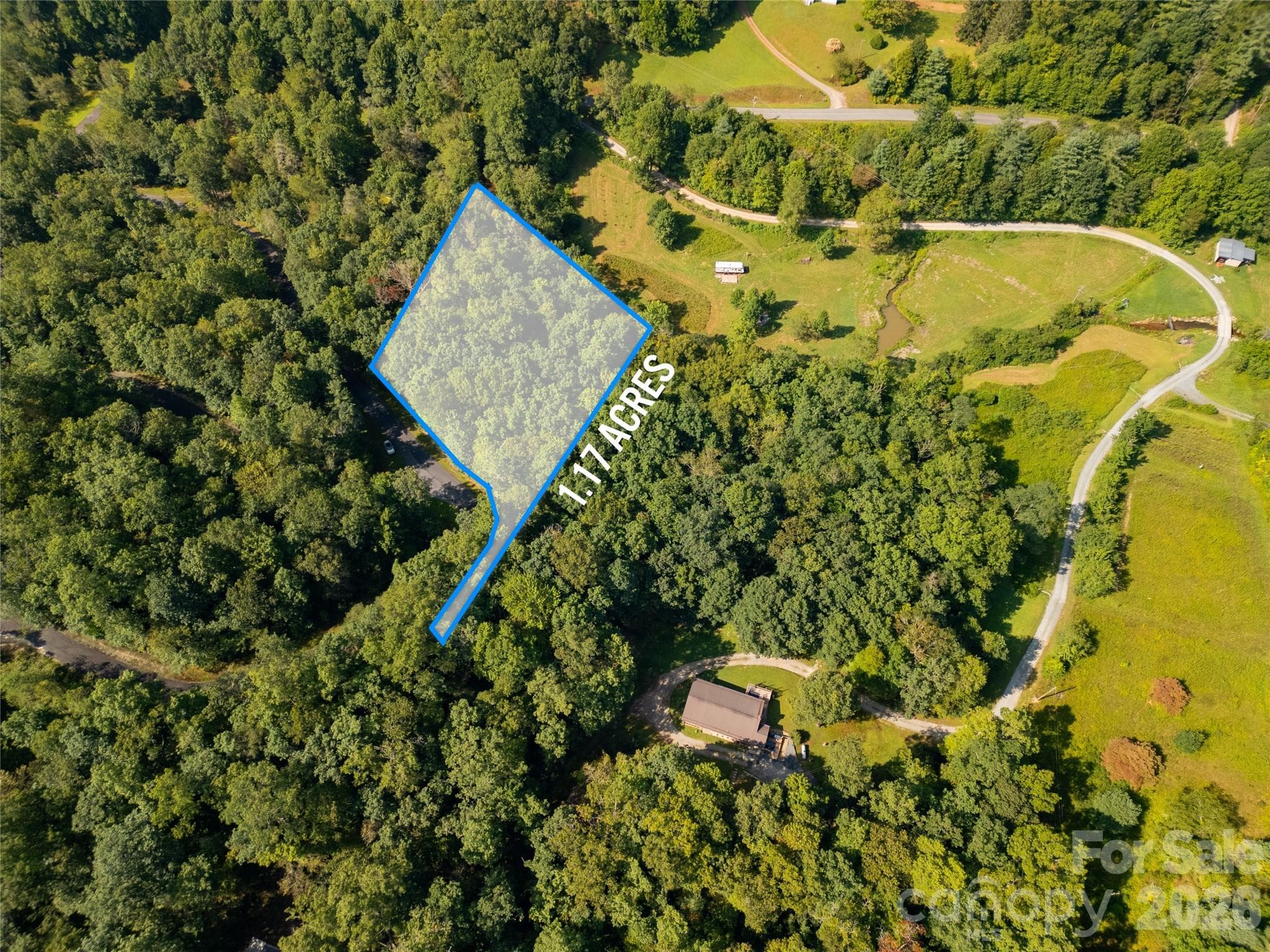 Aerial w/Shaded Approx. Boundary! - Lot 8 Sweetwater Ridge Road, Balsam Grove