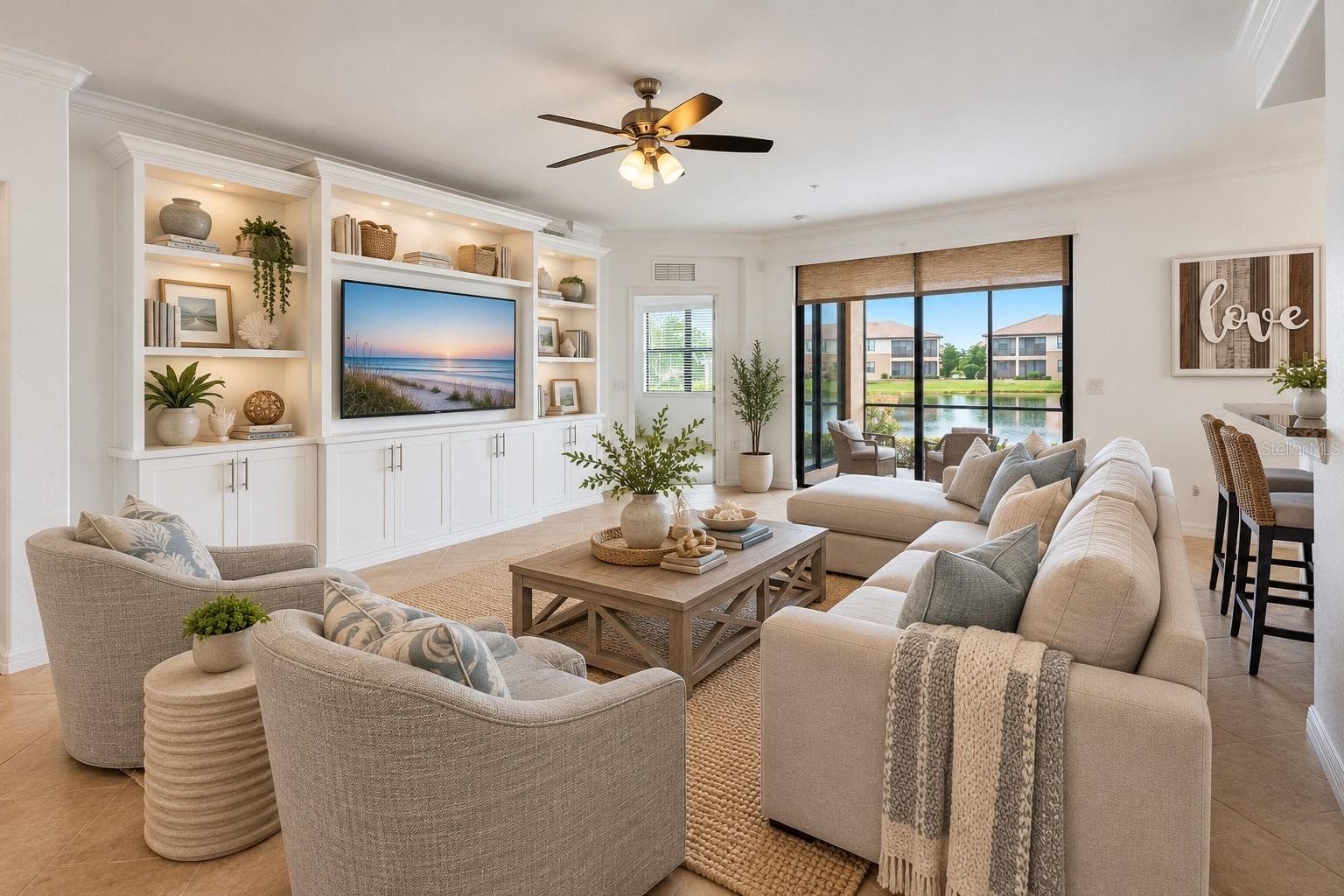 Virtually Stages - Living Room - 20181 RAGAZZA CIR #102, VENICE