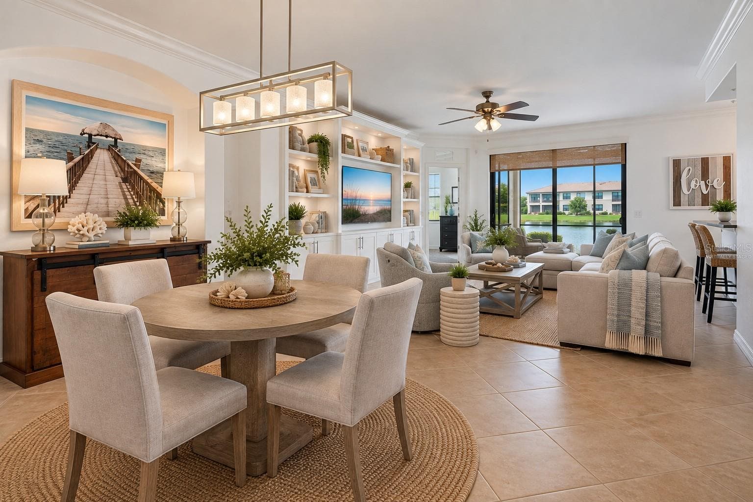 Virtually Staged - Dining Room/Living Room - 20181 RAGAZZA CIR #102, VENICE