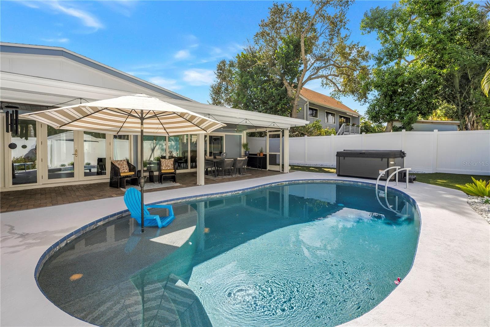 Pebble -tec surface with a lifetime guarantee. - 1114 2ND AVE S, TIERRA VERDE