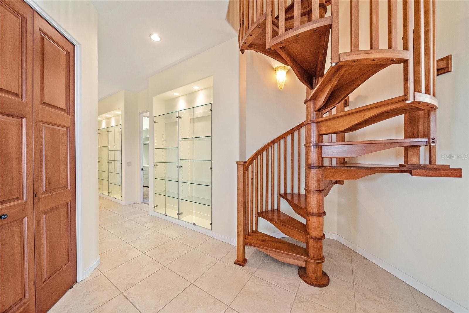 Custom wood spiral staircase to the third floor - 1905 MISSISSIPPI AVE, ENGLEWOOD