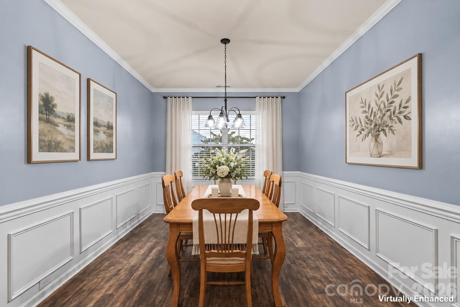 Formal Dining Room with wainscoting - 2003 Harvest Time Lane, Waxhaw