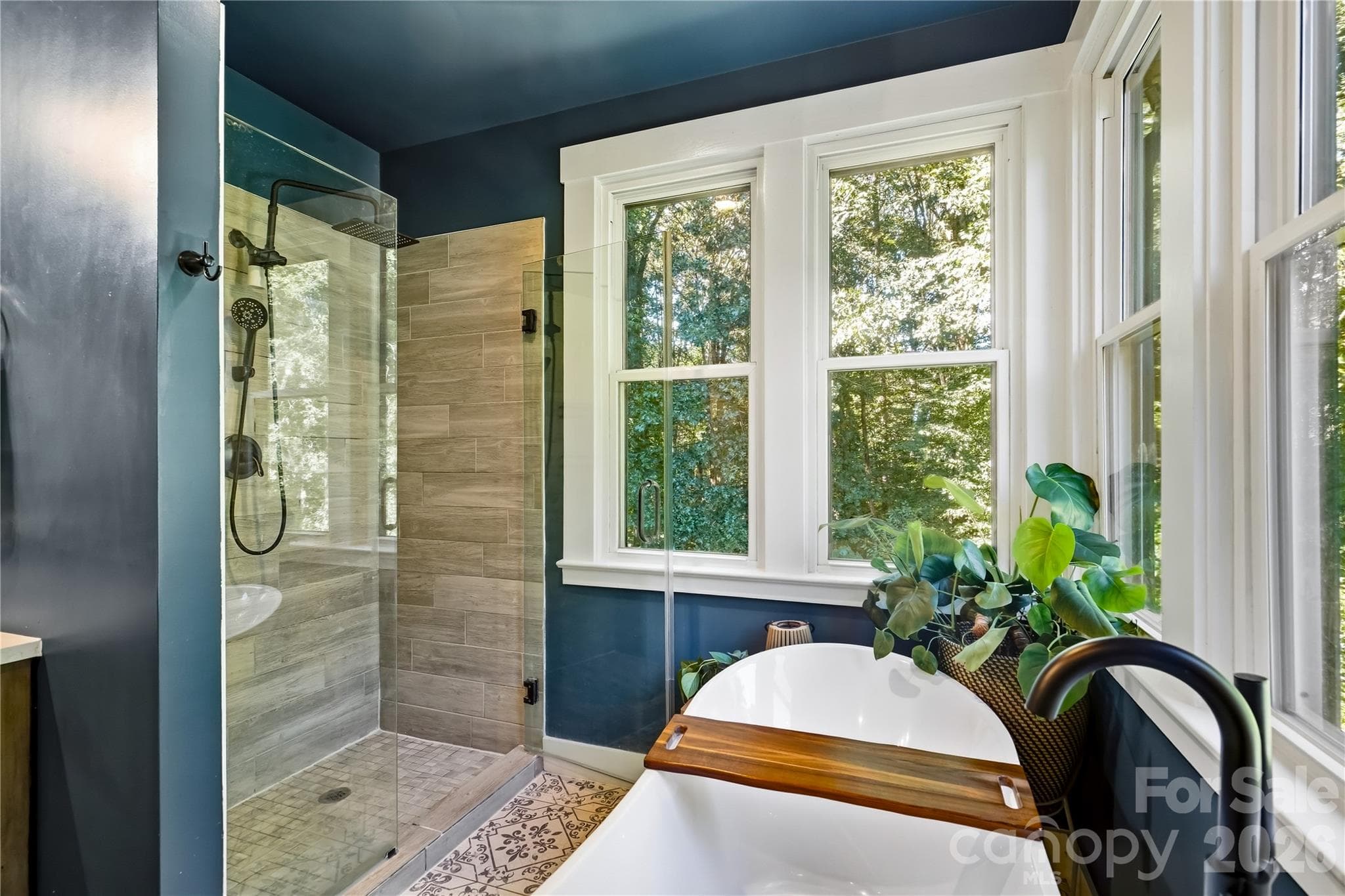 Primary - Tiled Shower - 9560 Harvest Lane, Davidson