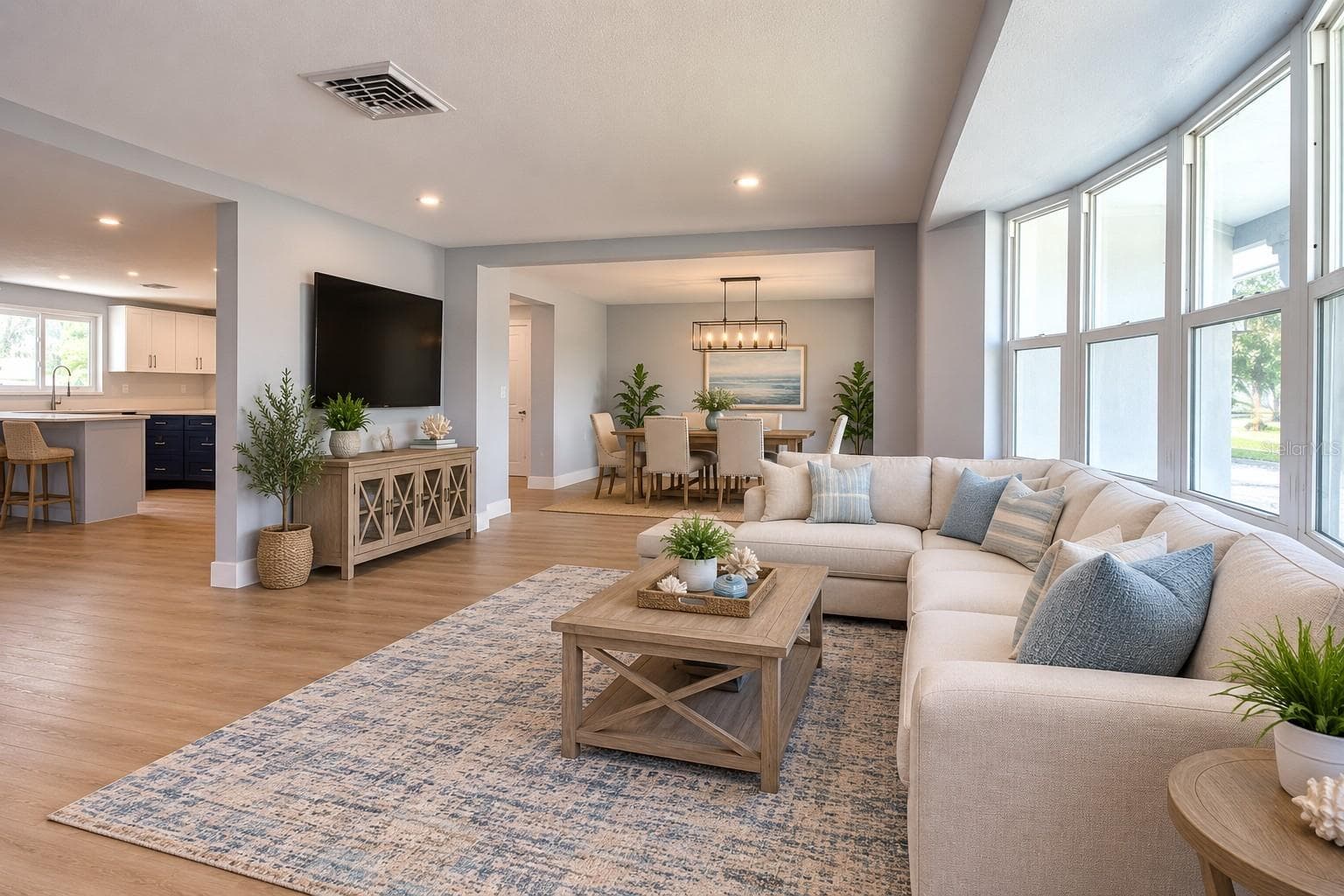 Living room (virtual staged) - 13812 MATTIX AVE, HUDSON