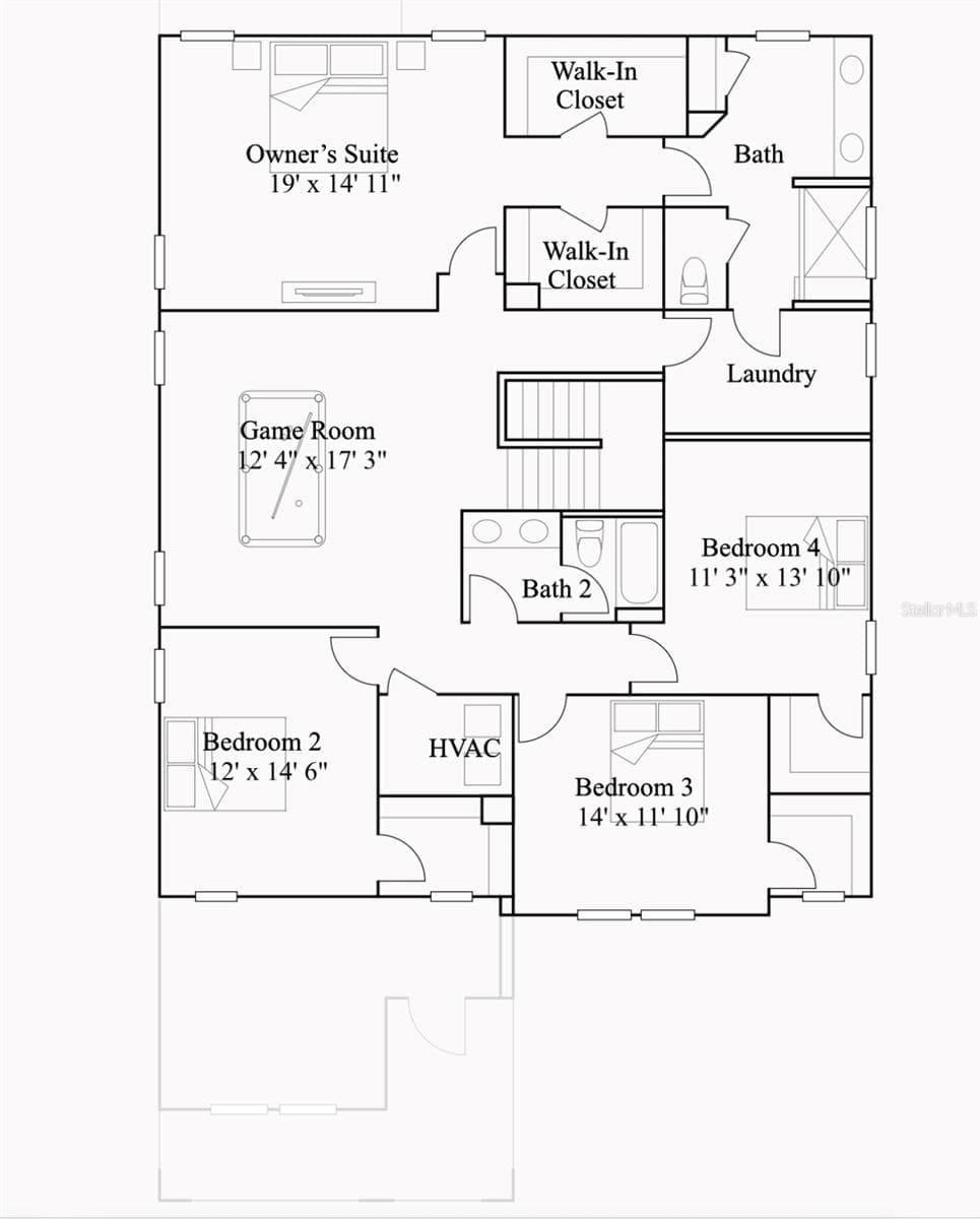 Upstairs floor plan - 6175 SHAVASANA RD RD, CLERMONT