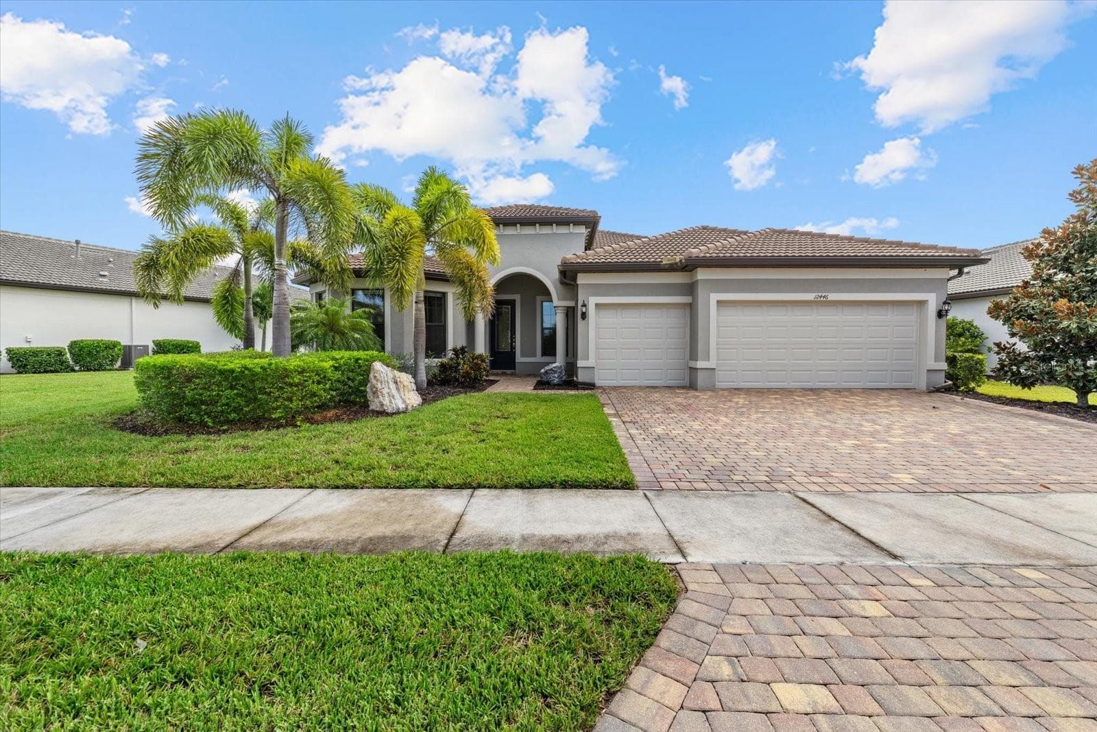 3-car Attached Garage and Paver Driveway - 12446 MARSH POINTE RD, SARASOTA