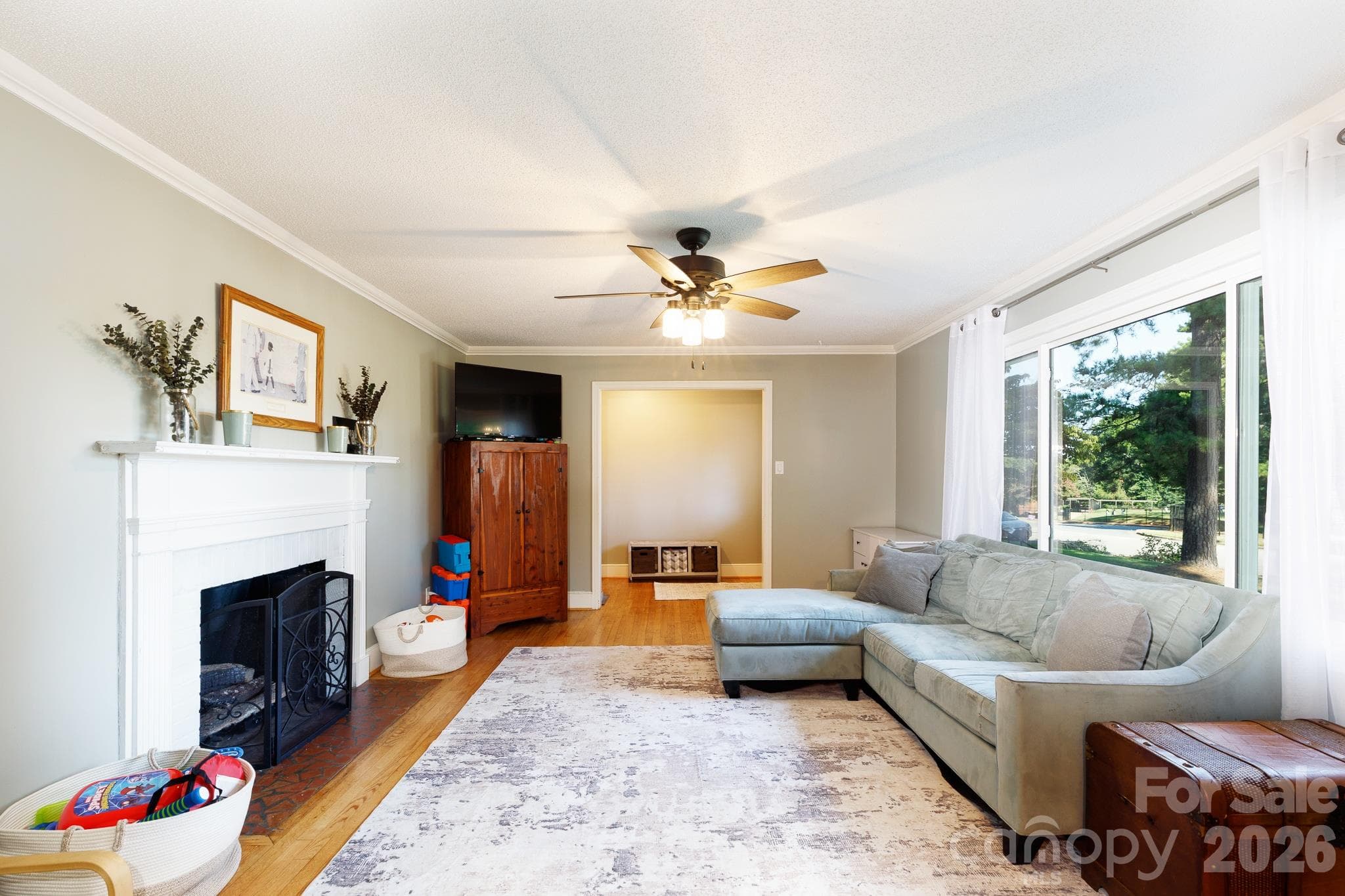 Living room with Fireplace - 1131 Richmond Drive, Rock Hill