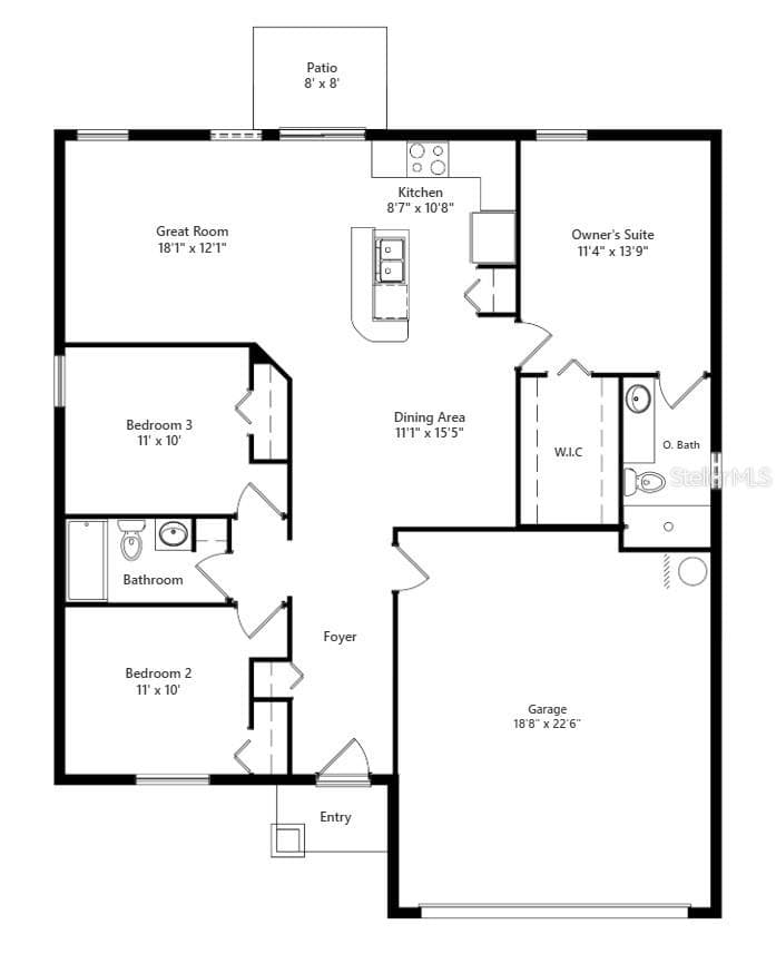 Floor Plan - 3883 AVENUE O NW, WINTER HAVEN