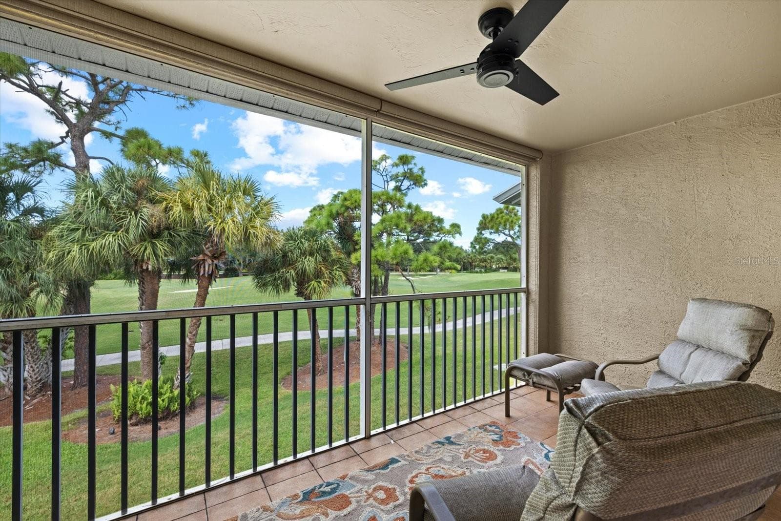 Back Lanai with magnificent views of 17th Fairway - 9580 HIGH GATE DR #1822, SARASOTA