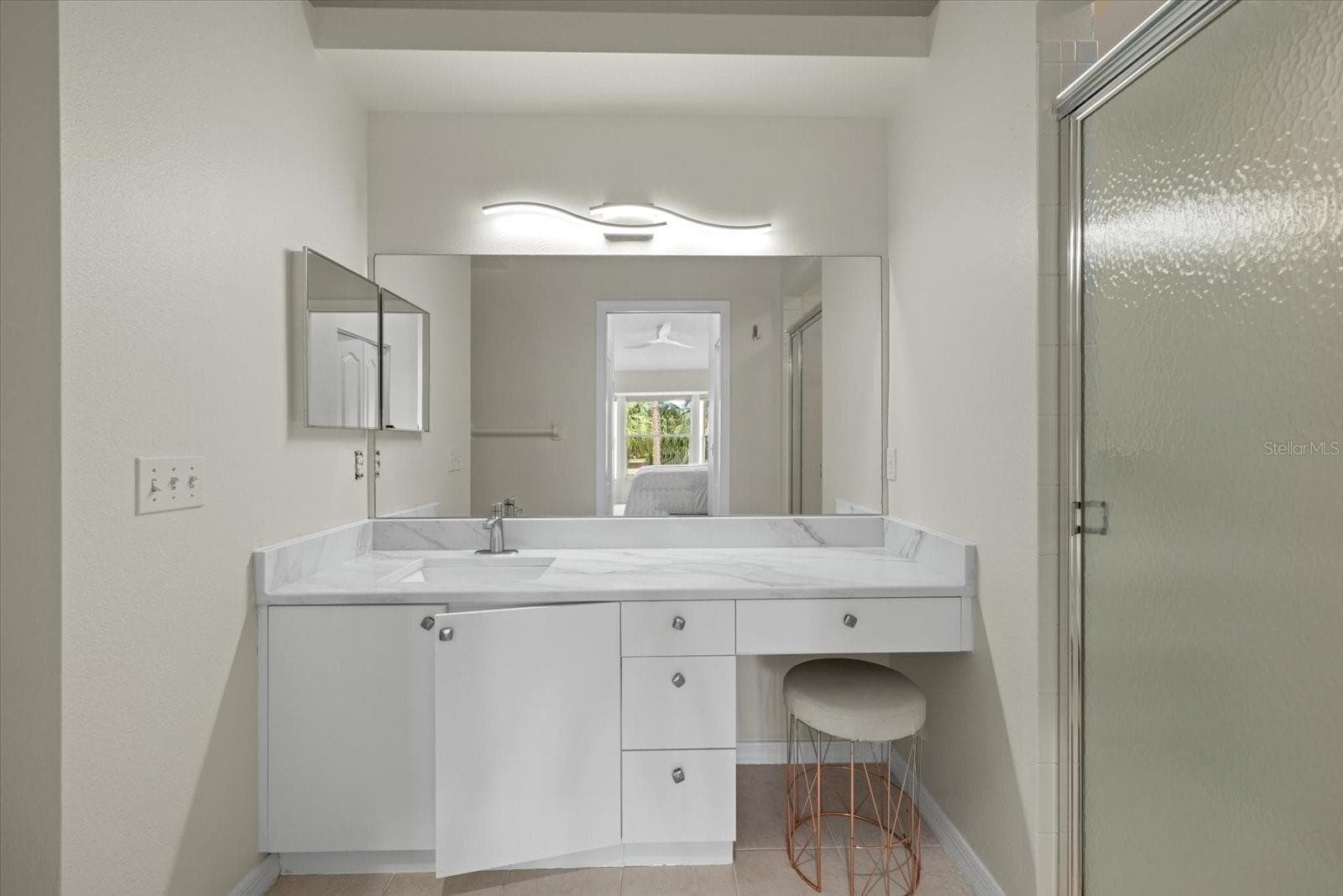 Primary Bath with Quartz Counter - 9580 HIGH GATE DR #1822, SARASOTA