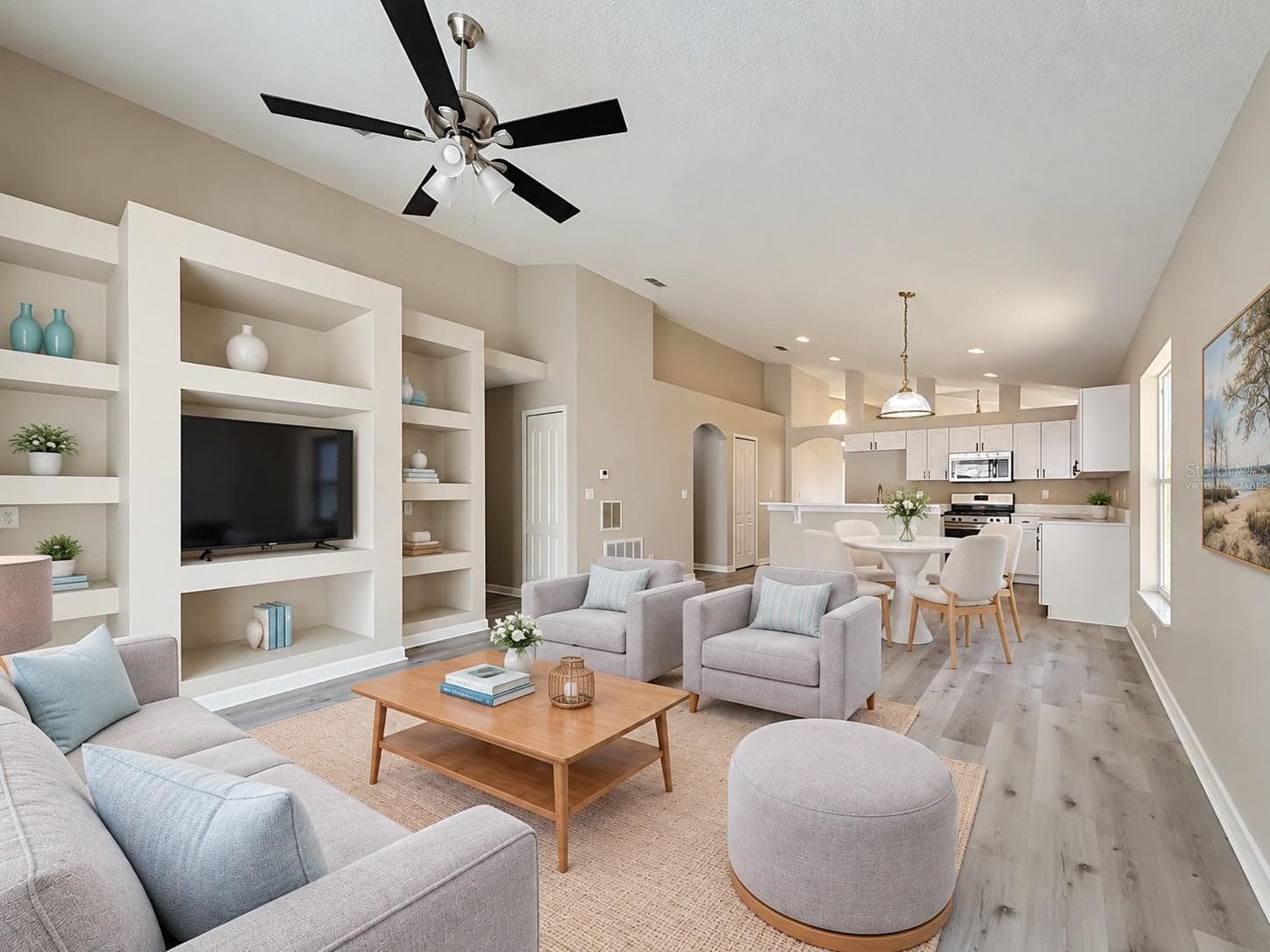 Virtually staged family room - 2712 WILSHIRE RD, CLERMONT
