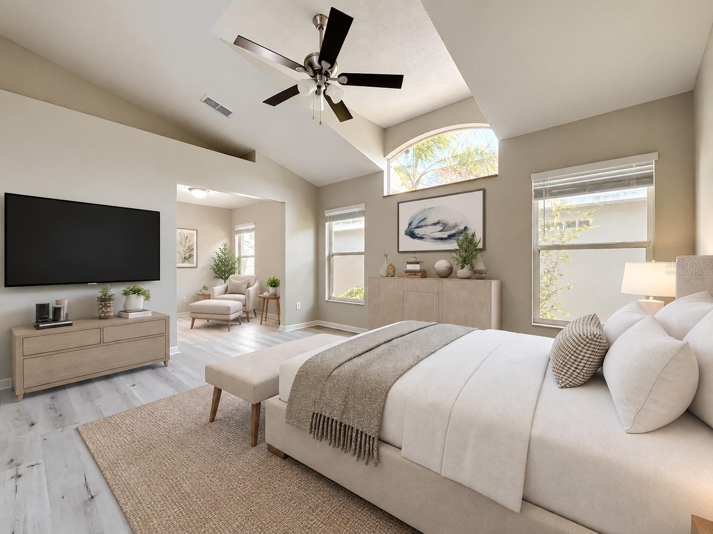 Virtually staged primary bedroom - 2712 WILSHIRE RD, CLERMONT