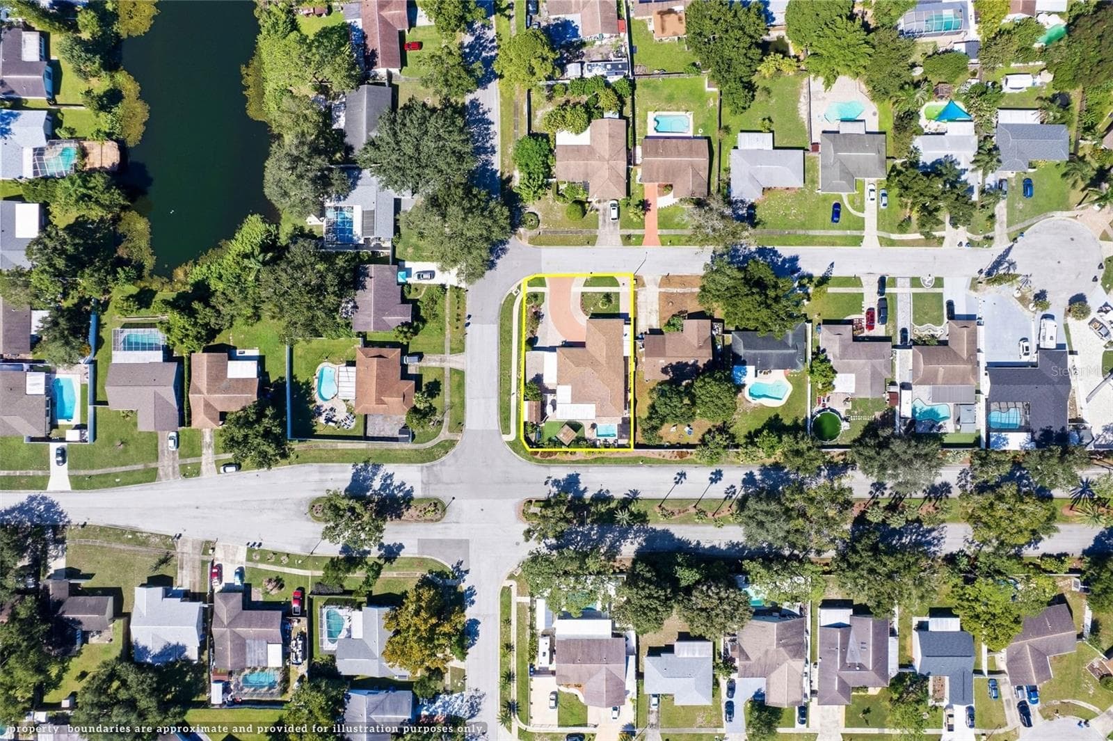 Ariel neighborhood view - 14501 HIGHLAND HILLS PL, TAMPA
