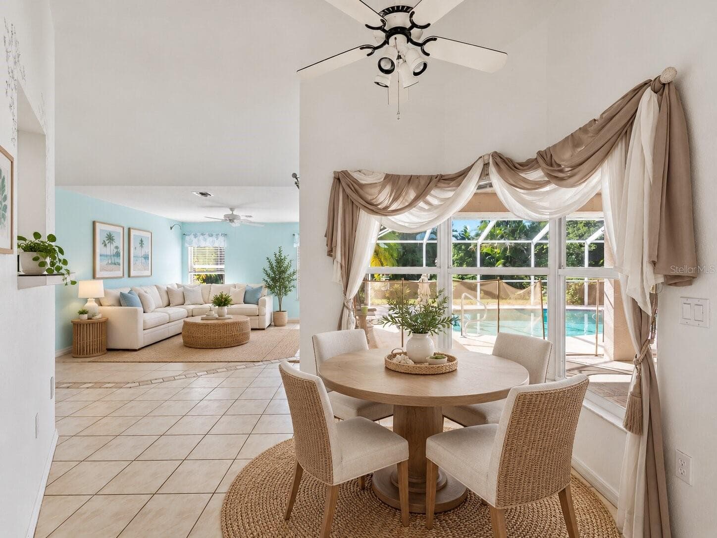 (Staged) BreakfastNook_134TocopillaStreet_PuntaGorda_NaturalLight_WindowView.jpg - 134 TOCOPILLA ST, PUNTA GORDA