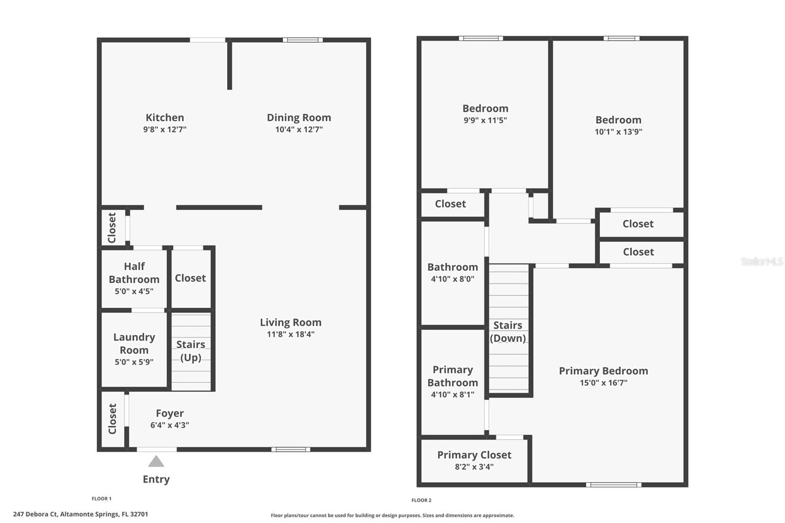 combined 1st and 2nd floorplans - 247 DEBORA CT #247, ALTAMONTE SPRINGS