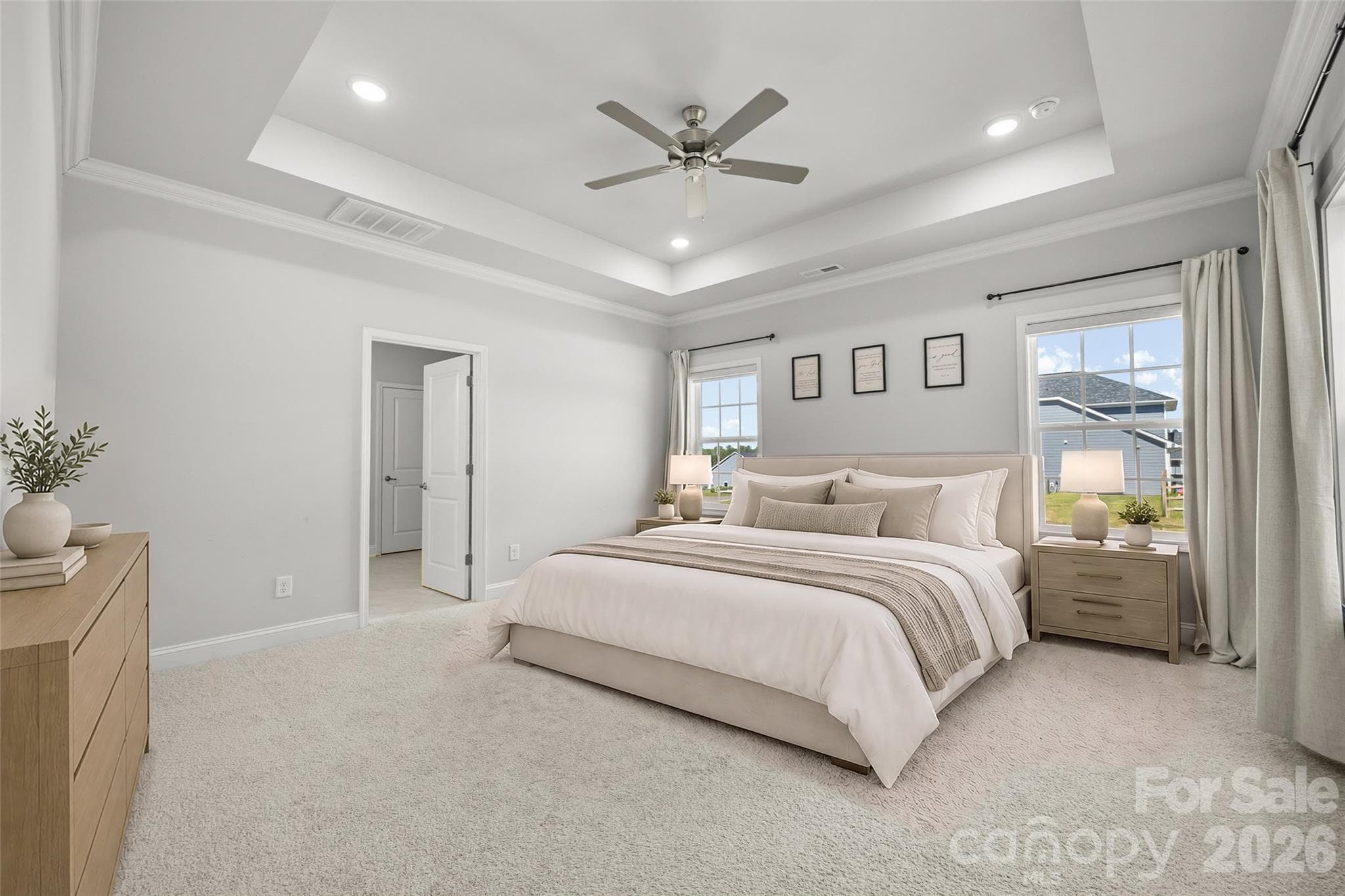 Virtually Staged Primary Retreat w/ Tray Ceiling - 1759 Silver Birch Road, York