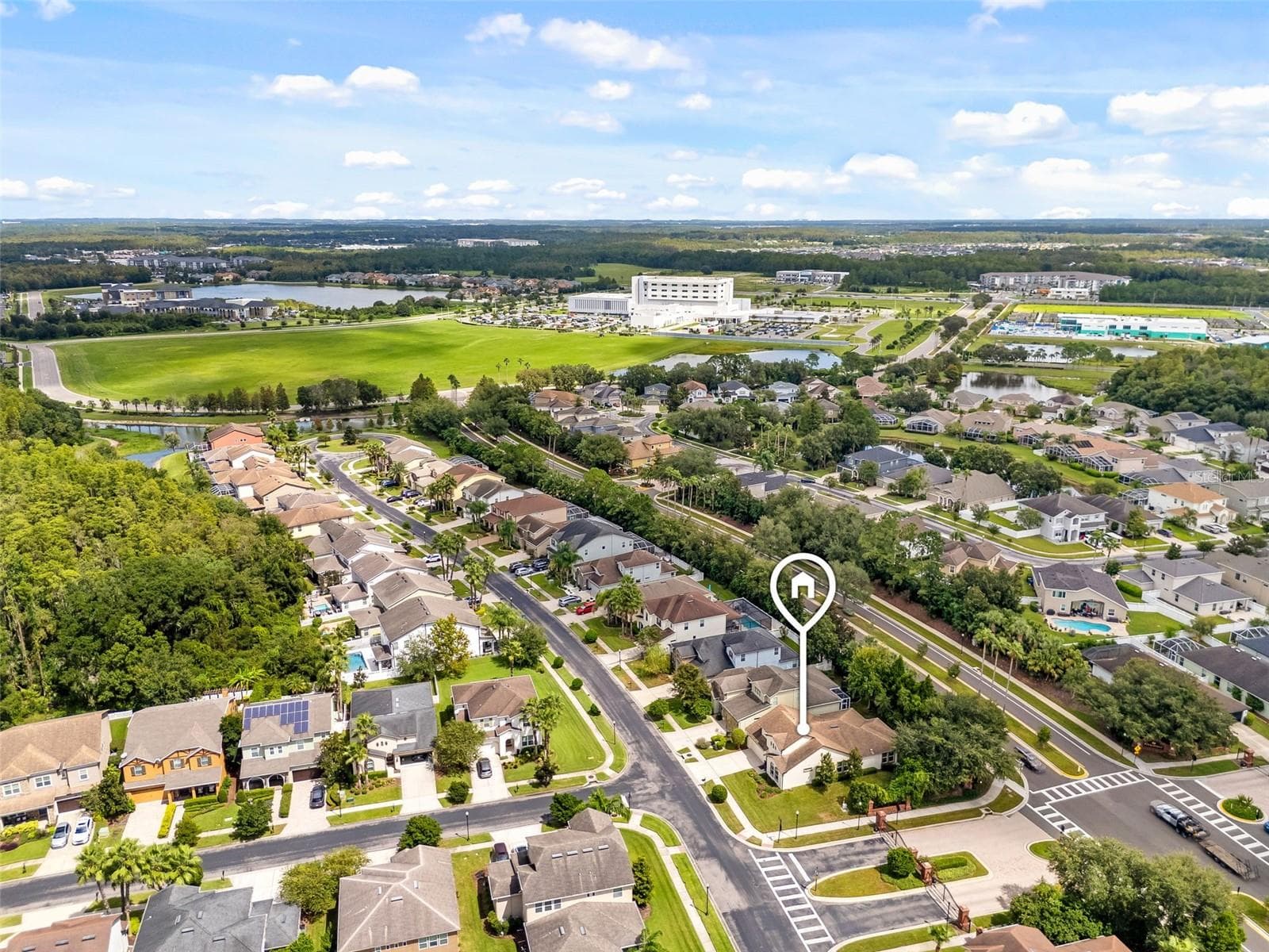 Aerial View of Corner Lot - 4432 VERMILLION SKY DR, WESLEY CHAPEL