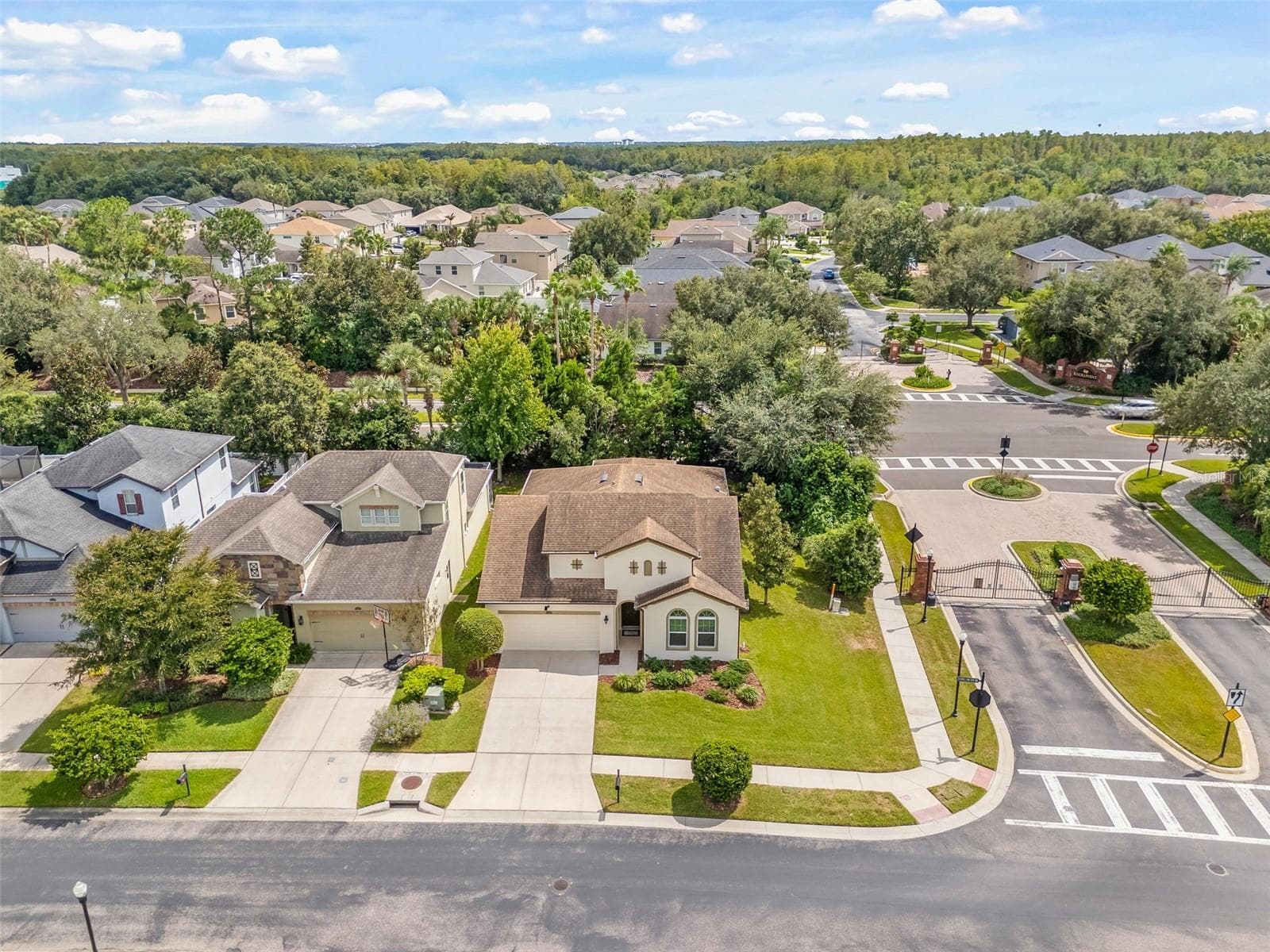 Aerial front - 4432 VERMILLION SKY DR, WESLEY CHAPEL