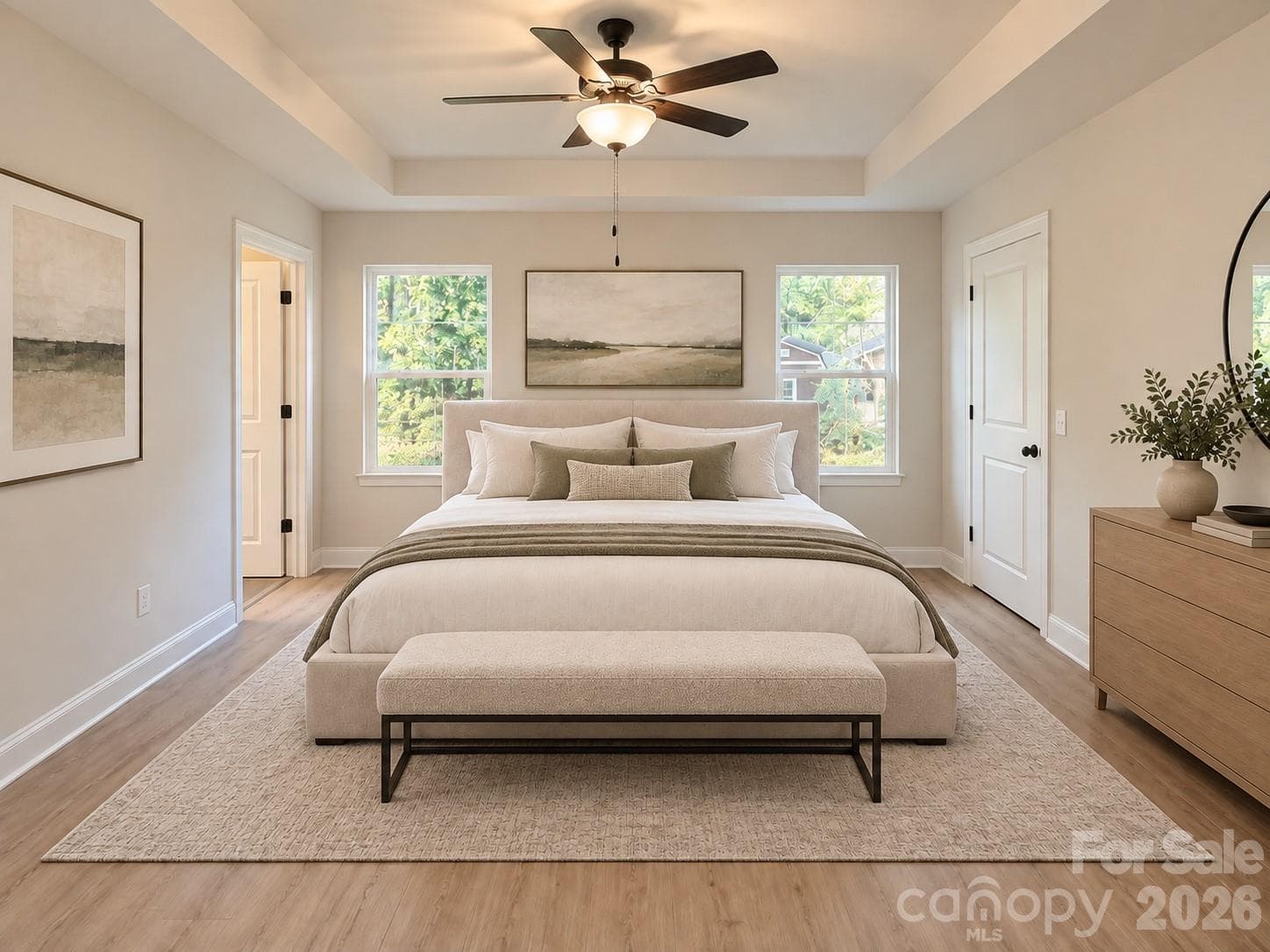 Spacious Primary with trey ceiling!virtually staged - 548 Carolyn Lane, Charlotte