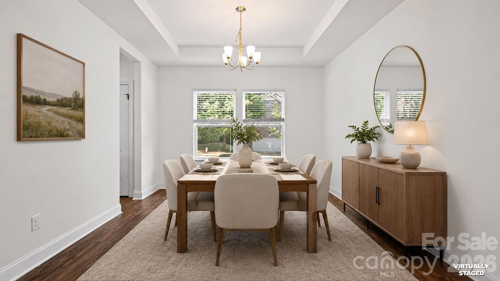 Virtually staged dining room - 7235 Barefoot Forest Drive, Charlotte