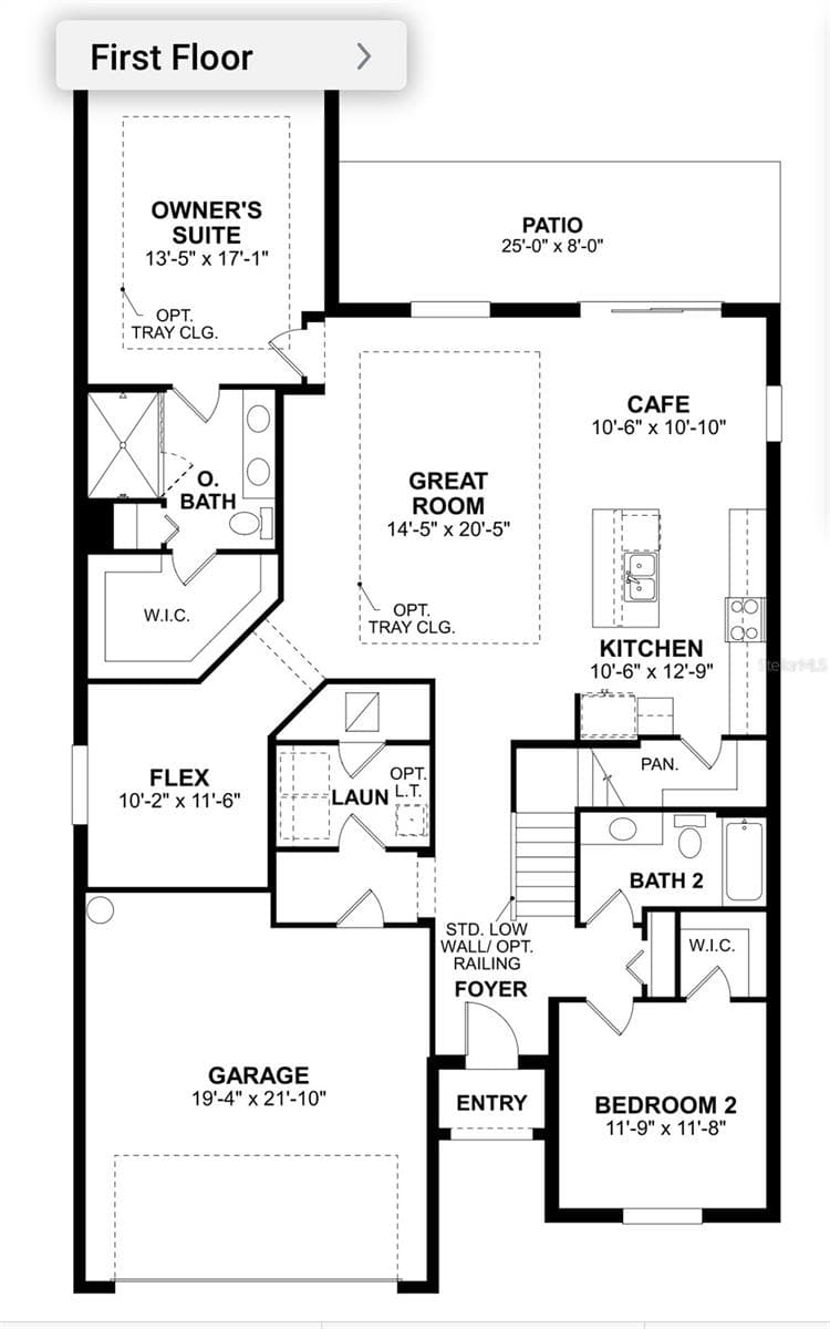 Palmetto floor plan, primary bedroom first floor - 8708 CANARD CV, PALMETTO