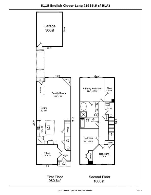 Floor plan of the home - 8118 English Clover Lane, Indian Land
