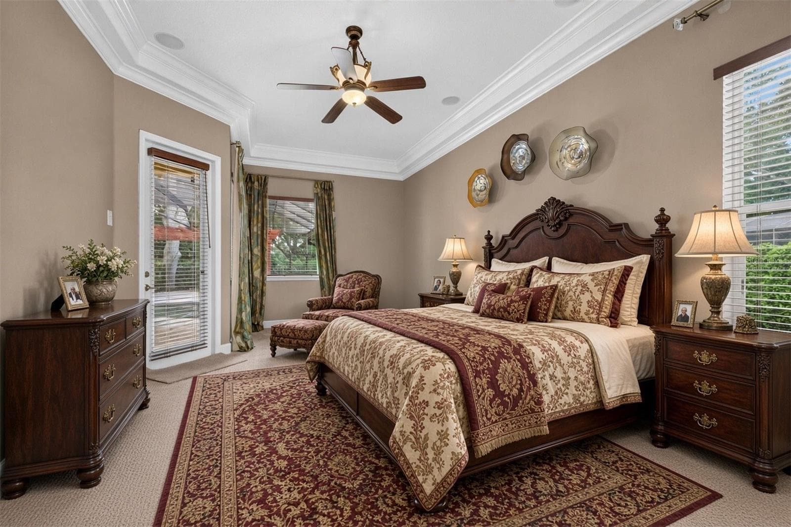 Virtually staged primary bedroom option 2 - 1516 CANOPY OAKS BLVD, PALM HARBOR