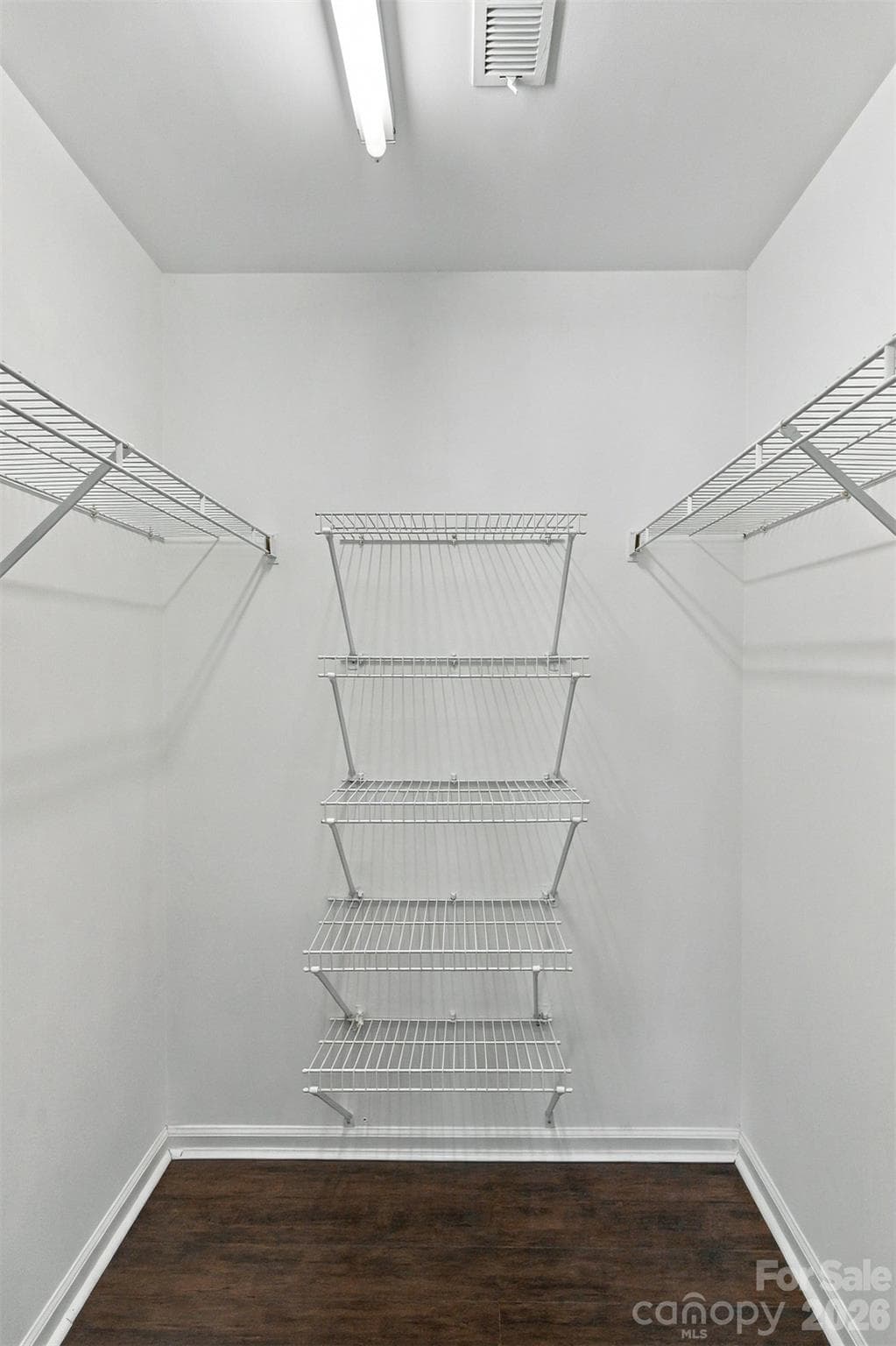 Generously sized walk-in closet with built-in shelving - 762 Marsh Road, Charlotte