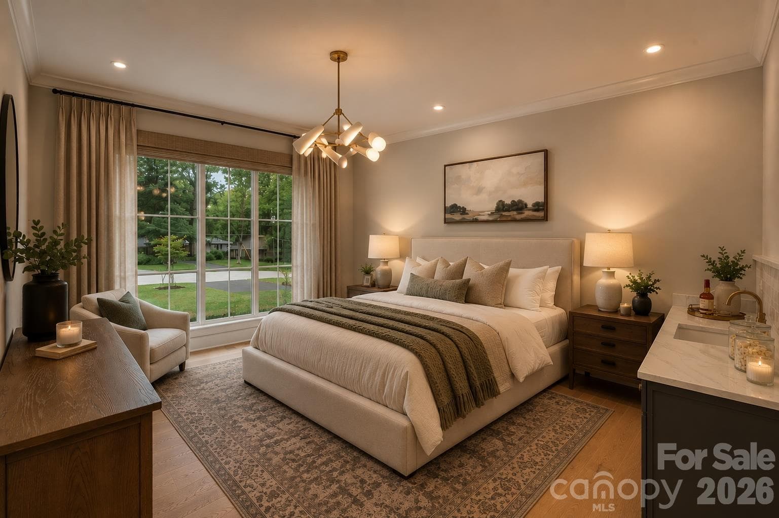 Private FIRST FLOOR Guest suite visualization showcasing the potential for a welcoming private retreat with its own wet bar. Digitally staged for inspiration; furnishings and décor are not included. - 125 Randstone Court, Charlotte