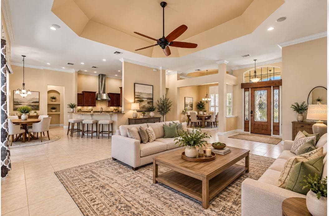 Virtually staged Living room. - 1126 MIONA SHORES DR, THE VILLAGES