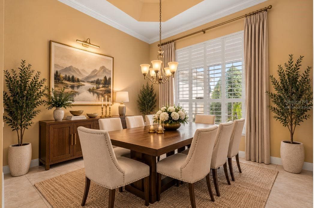 Virtually staged formal dining room. - 1126 MIONA SHORES DR, THE VILLAGES