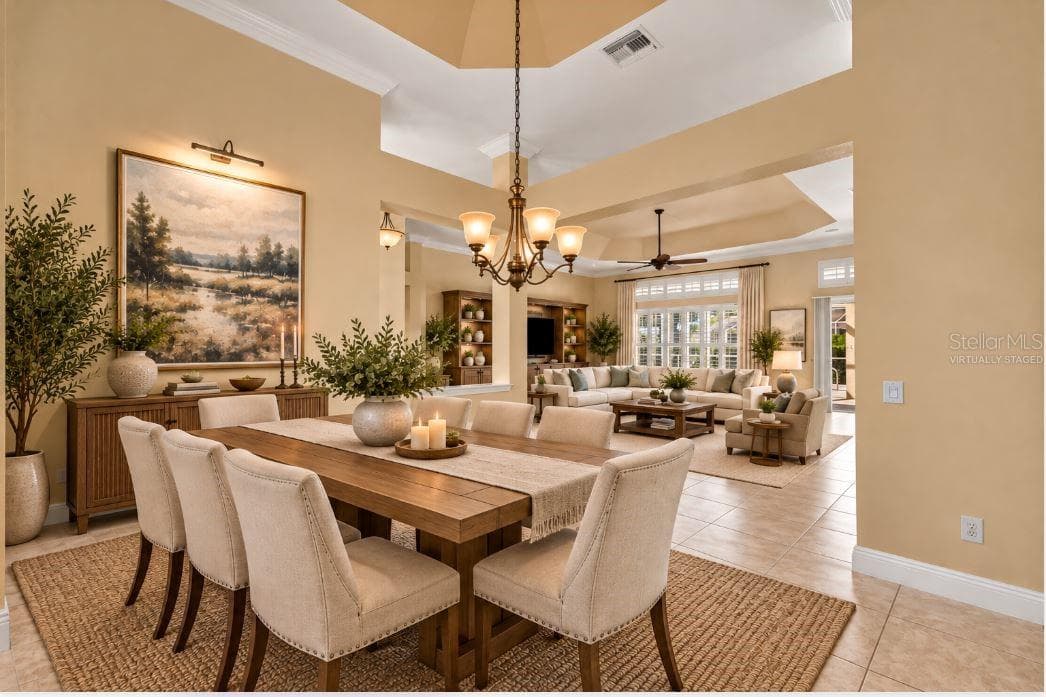 Formal dining room virtually staged. - 1126 MIONA SHORES DR, THE VILLAGES