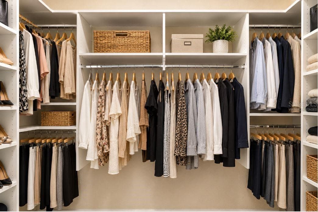 Virtually staged Her Walk-In Closet. - 1126 MIONA SHORES DR, THE VILLAGES