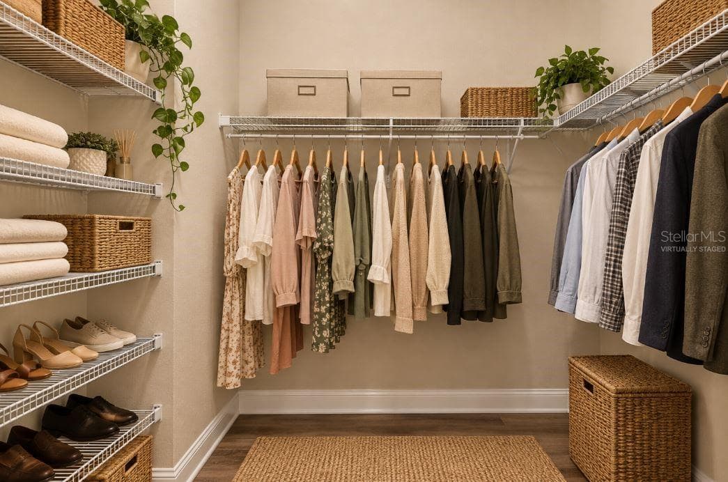 Virtually staged His Walk-In Closet. - 1126 MIONA SHORES DR, THE VILLAGES