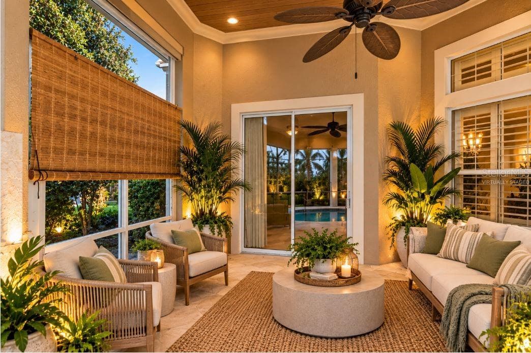Virtually staged outdoor living and entertaining area. - 1126 MIONA SHORES DR, THE VILLAGES