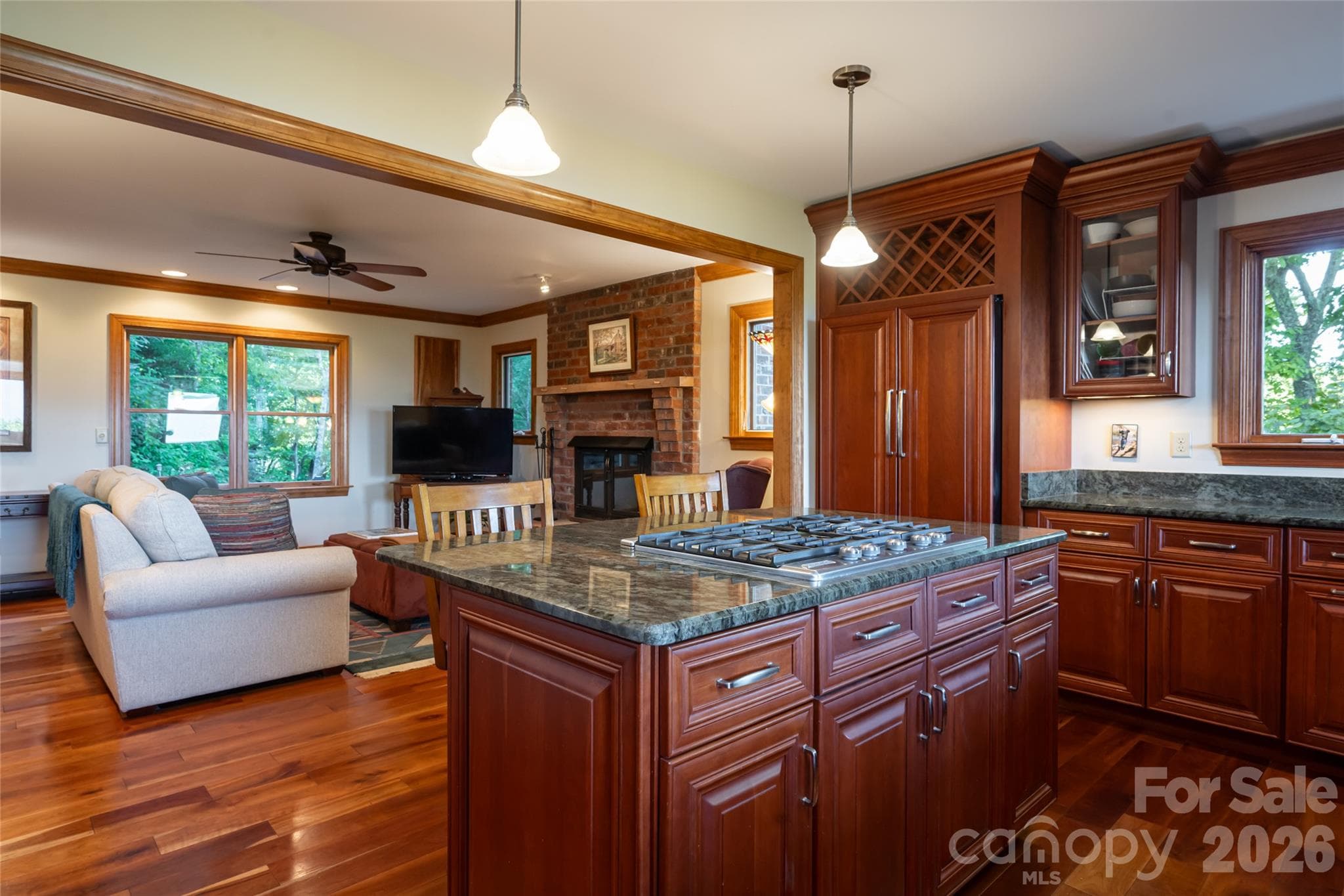 Kitchen view back into the living room - 126 Wildflower Cove Drive, Swannanoa