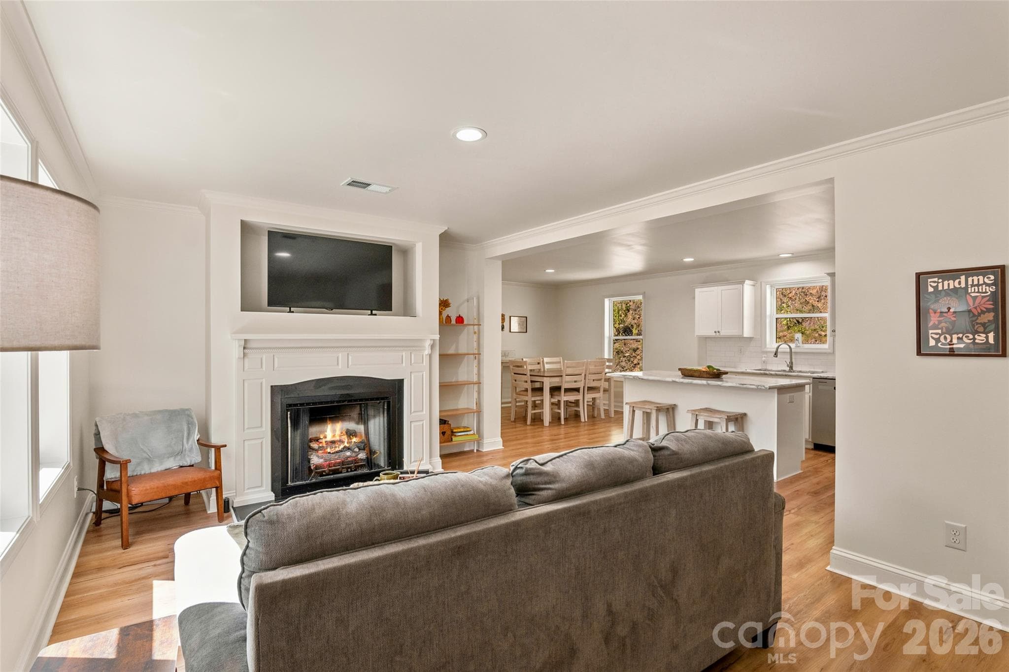Open to kitchen and dining - 60 Spring Mountain Drive, Canton