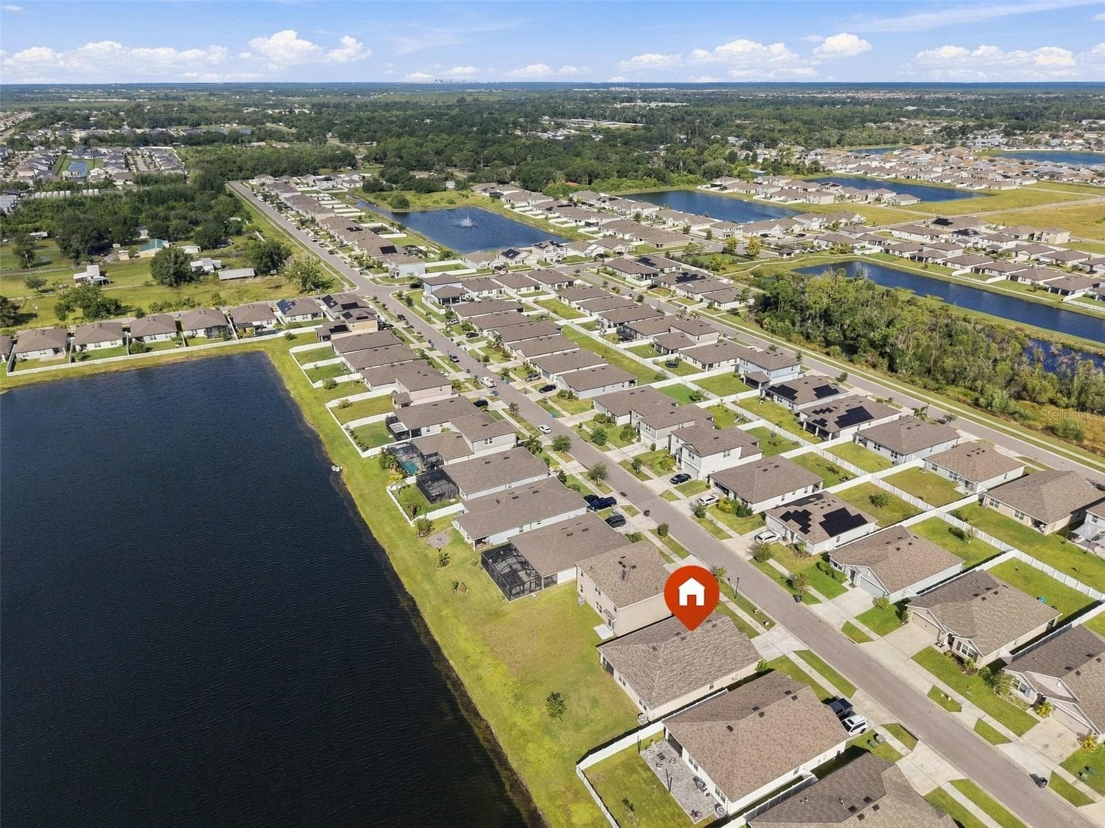 Aerial View of Home and Pond - 1011 Tidal Rock Ave - 1011 TIDAL ROCK AVE, RUSKIN