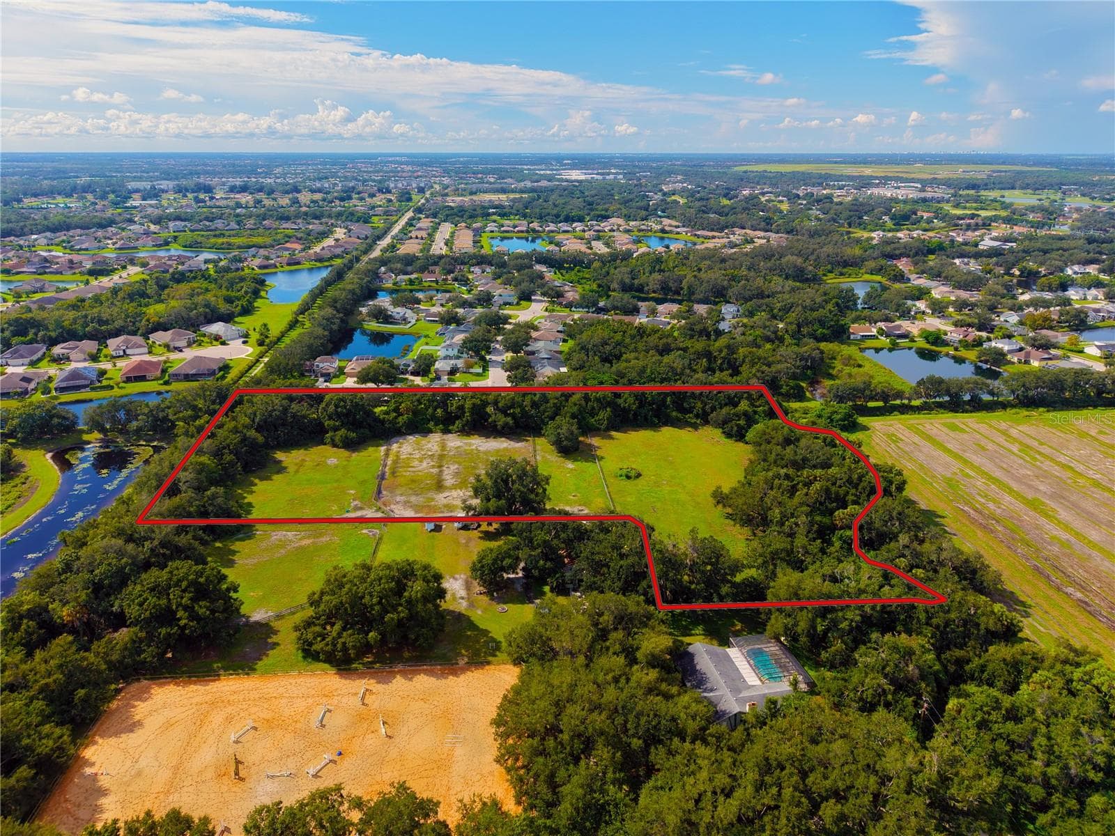 Drone view from the North where it could connect to 116th - 2ND AVE NE, BRADENTON