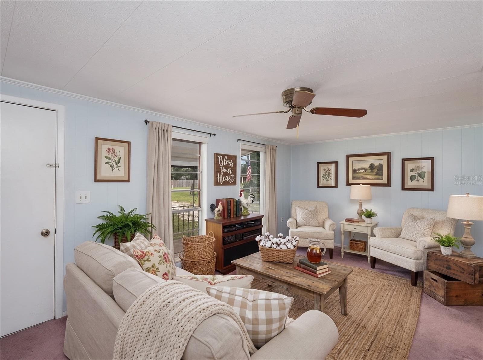 Living Room Virtually Staged - 6443 NE COUNTY ROAD 660, ARCADIA