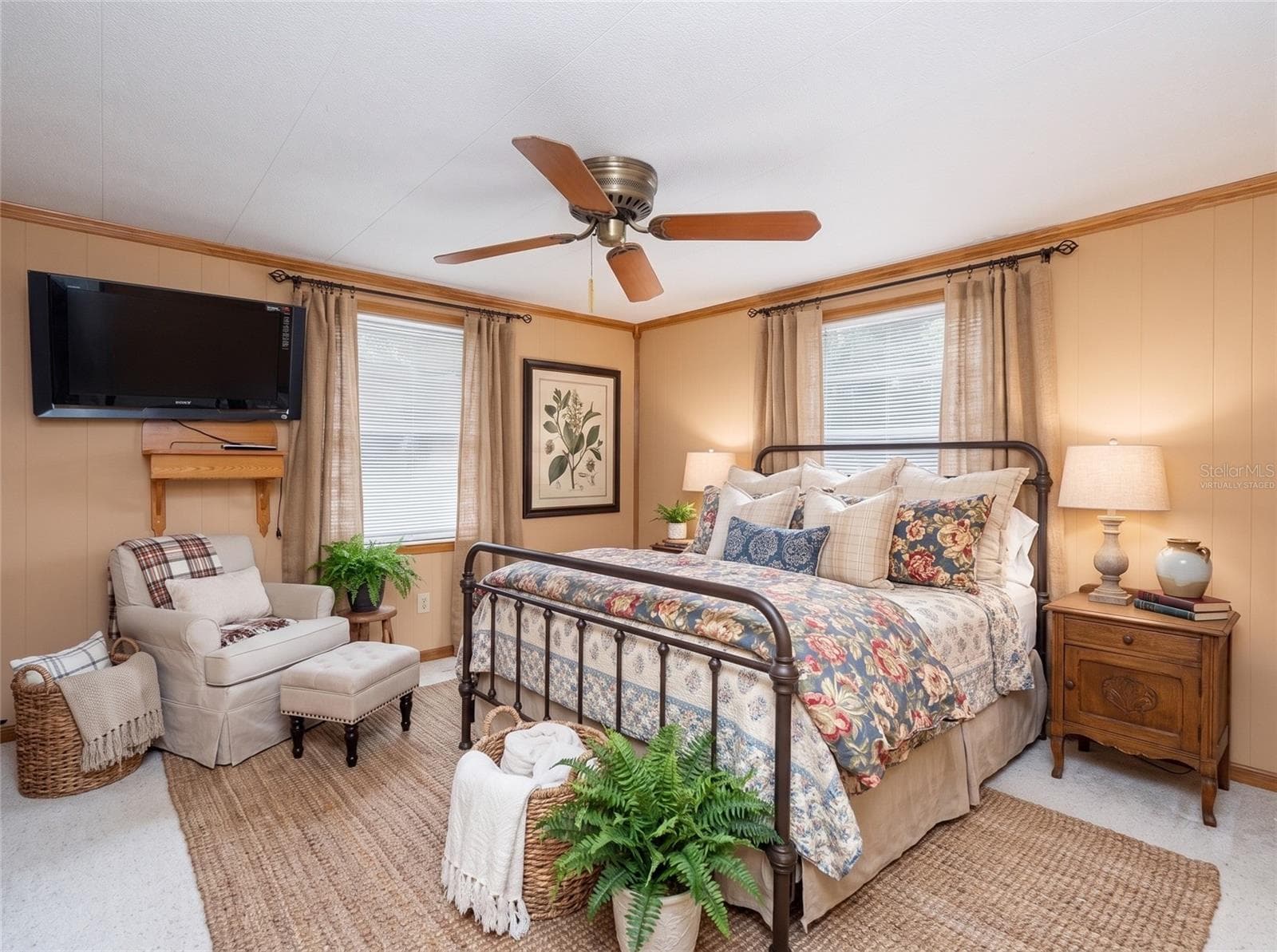 Primary Bedroom Virtually Staged - 6443 NE COUNTY ROAD 660, ARCADIA