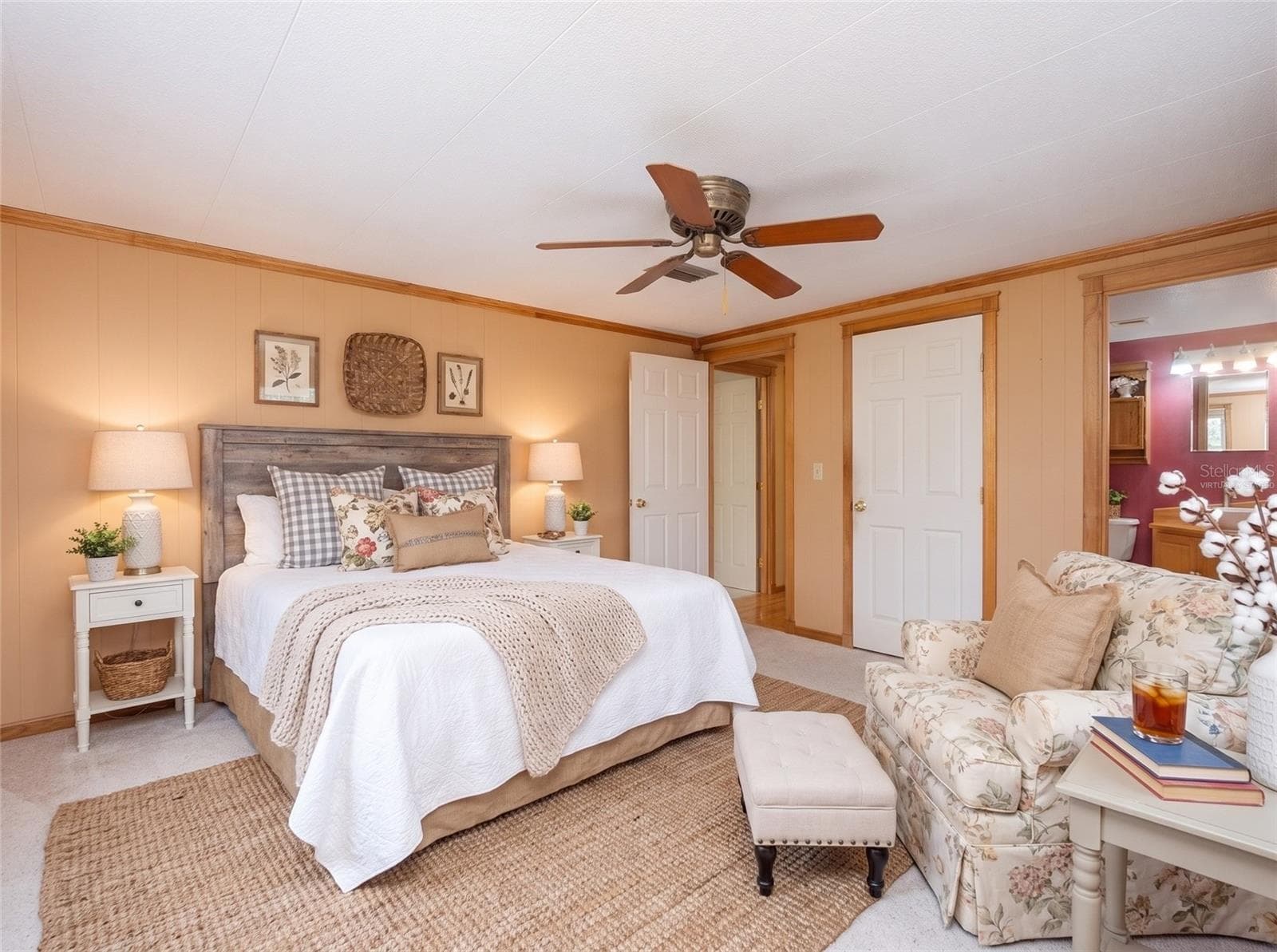 Primary Bedroom Virtually Staged - 6443 NE COUNTY ROAD 660, ARCADIA