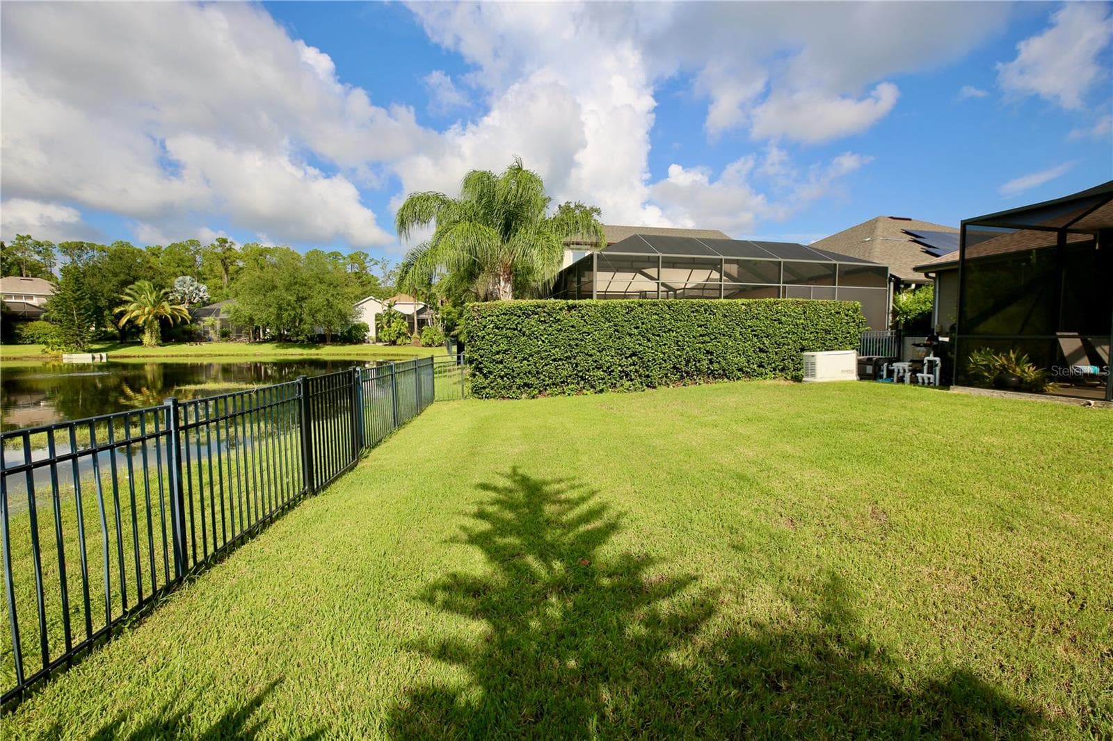 Fenced in yard overlooking Pond - 14824 TUDOR CHASE DR, TAMPA