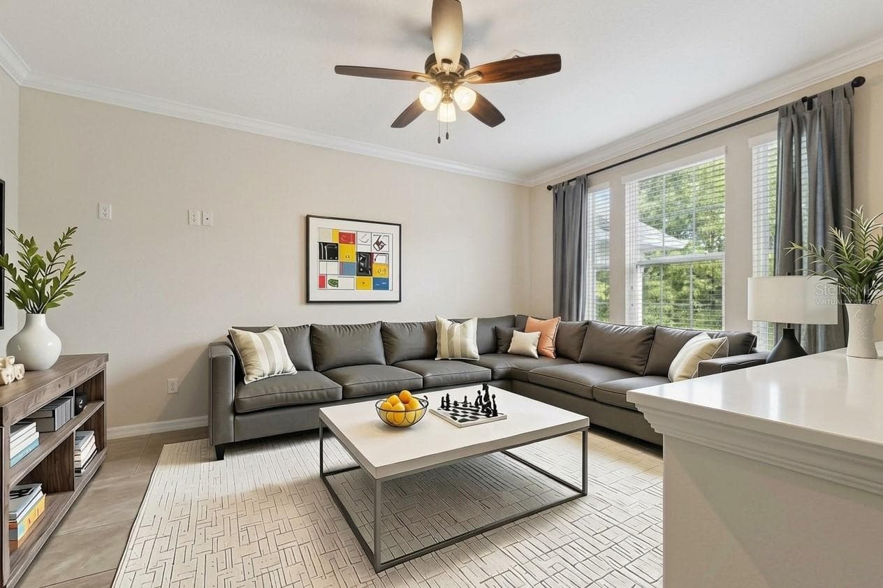 Virtually Staged Great Room - 1436 WINTER WHARF LN, WINTER SPRINGS